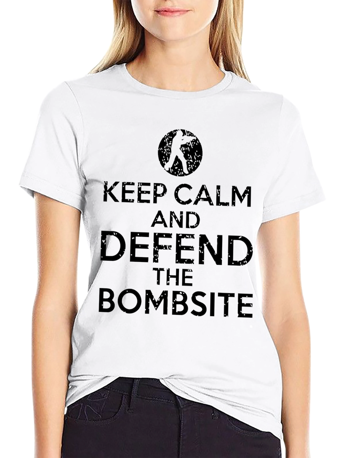 Black Keep Calm & Defend Bombsite - Men's Black Graphic Tee view 9