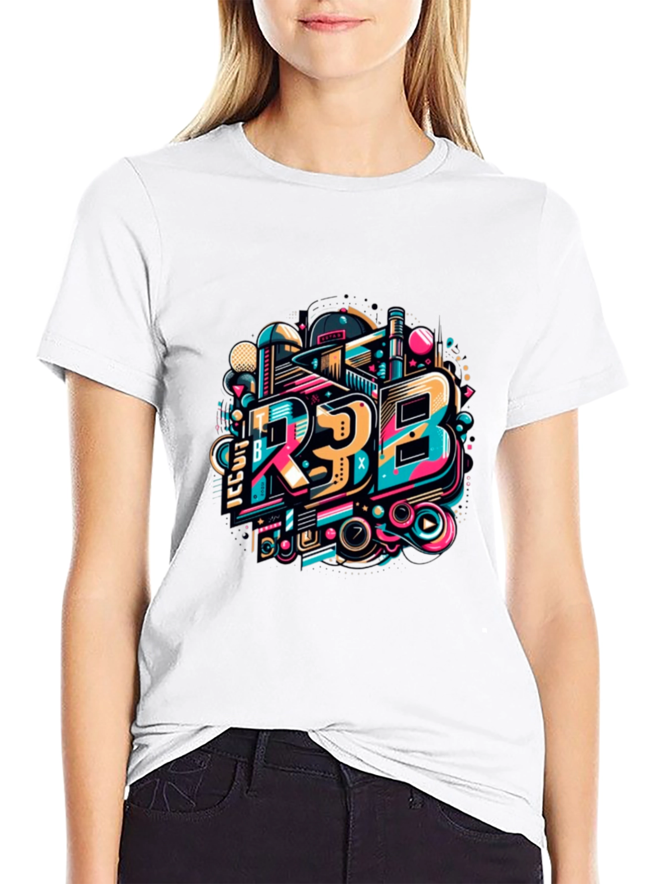 Black Bold Graphic Tee - R3B Design Black T-Shirt view 9