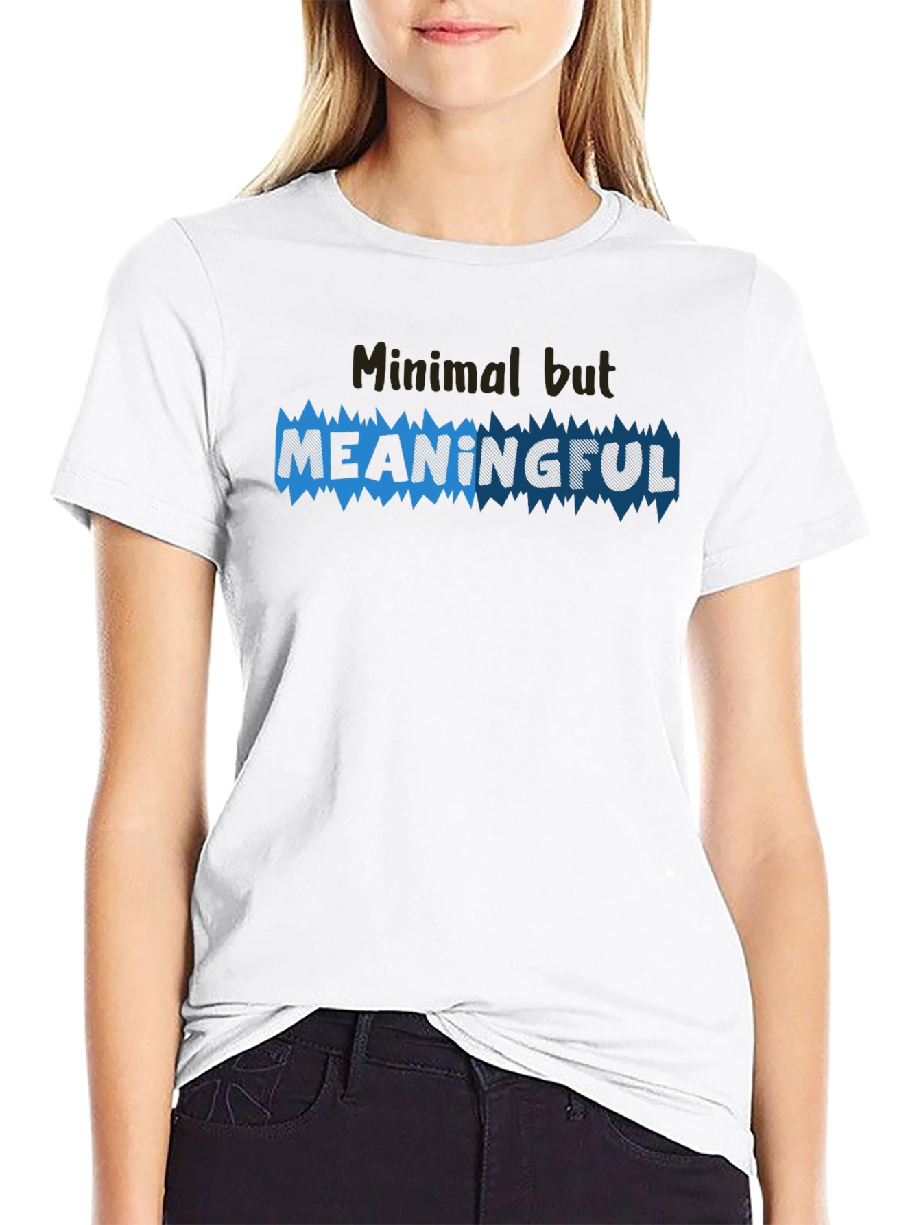 Black Minimal But Meaningful Graphic Tee - Black Cotton Blend view 9