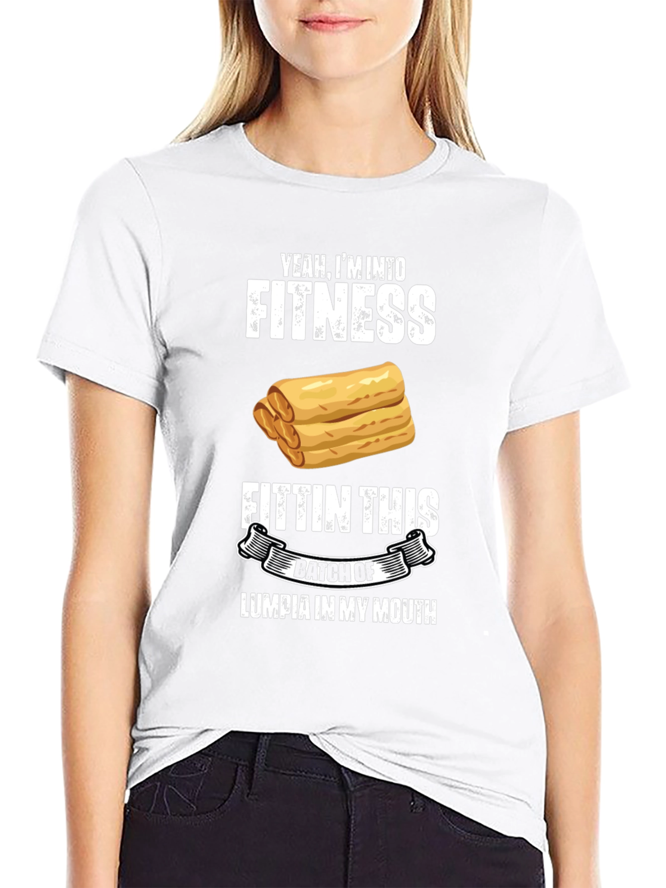 Black Fitness Lumpia T-Shirt view 9