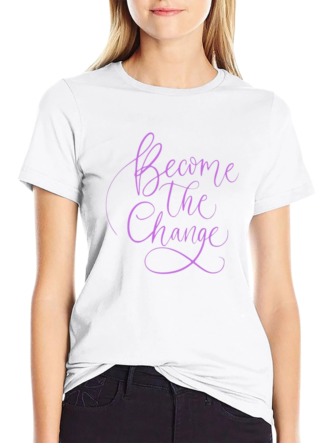 Black Become The Change Graphic Tee - Stylish Black T-Shirt view 9
