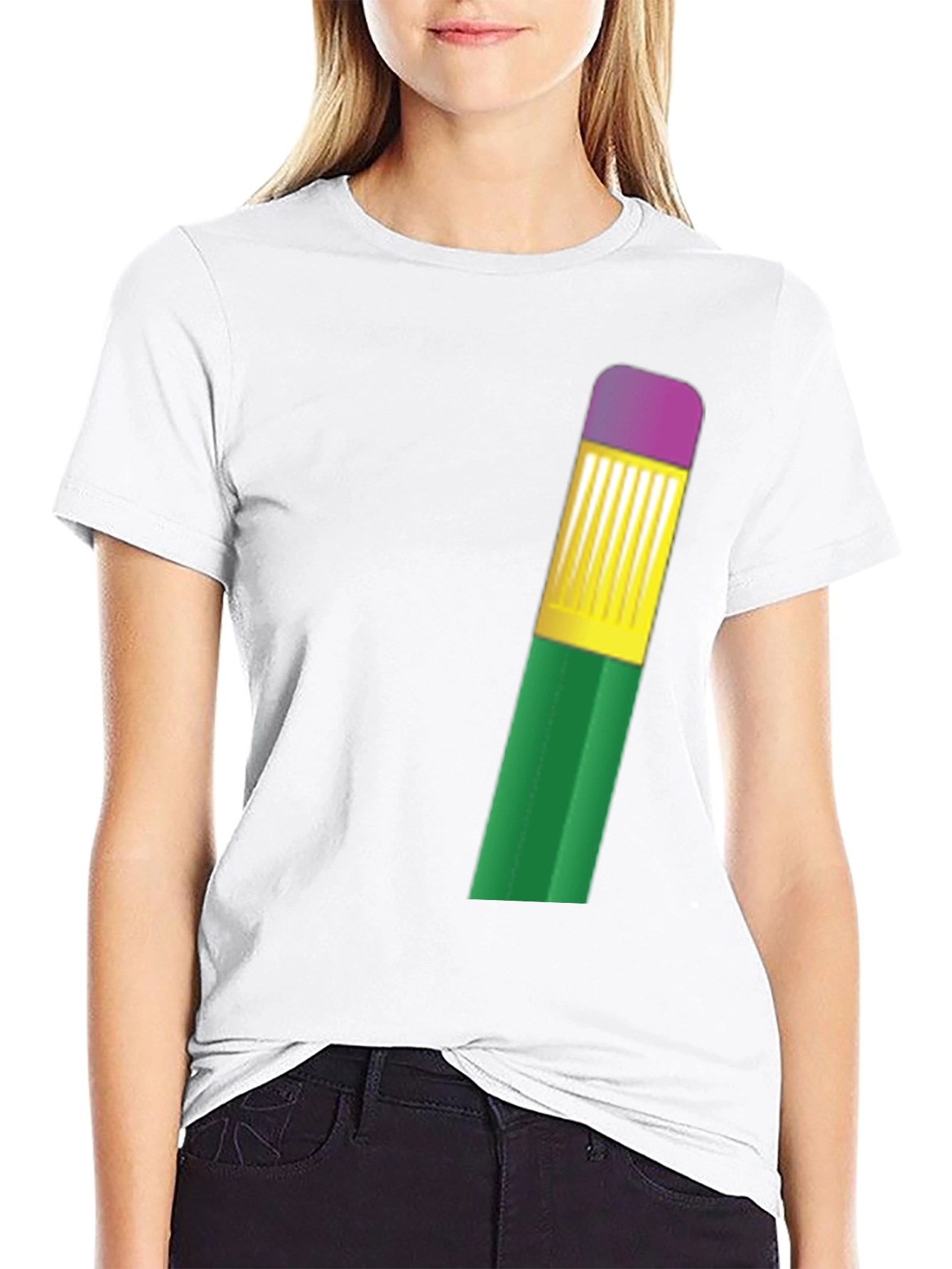 Black Novelty Pencil T-Shirt - Quirky Graphic Tee view 9