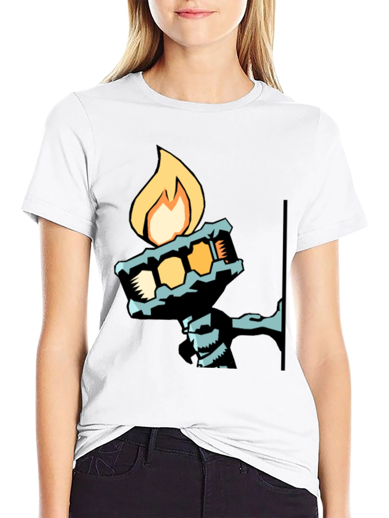 Black Cool Graphic Tee - Torch Bearer Design view 9
