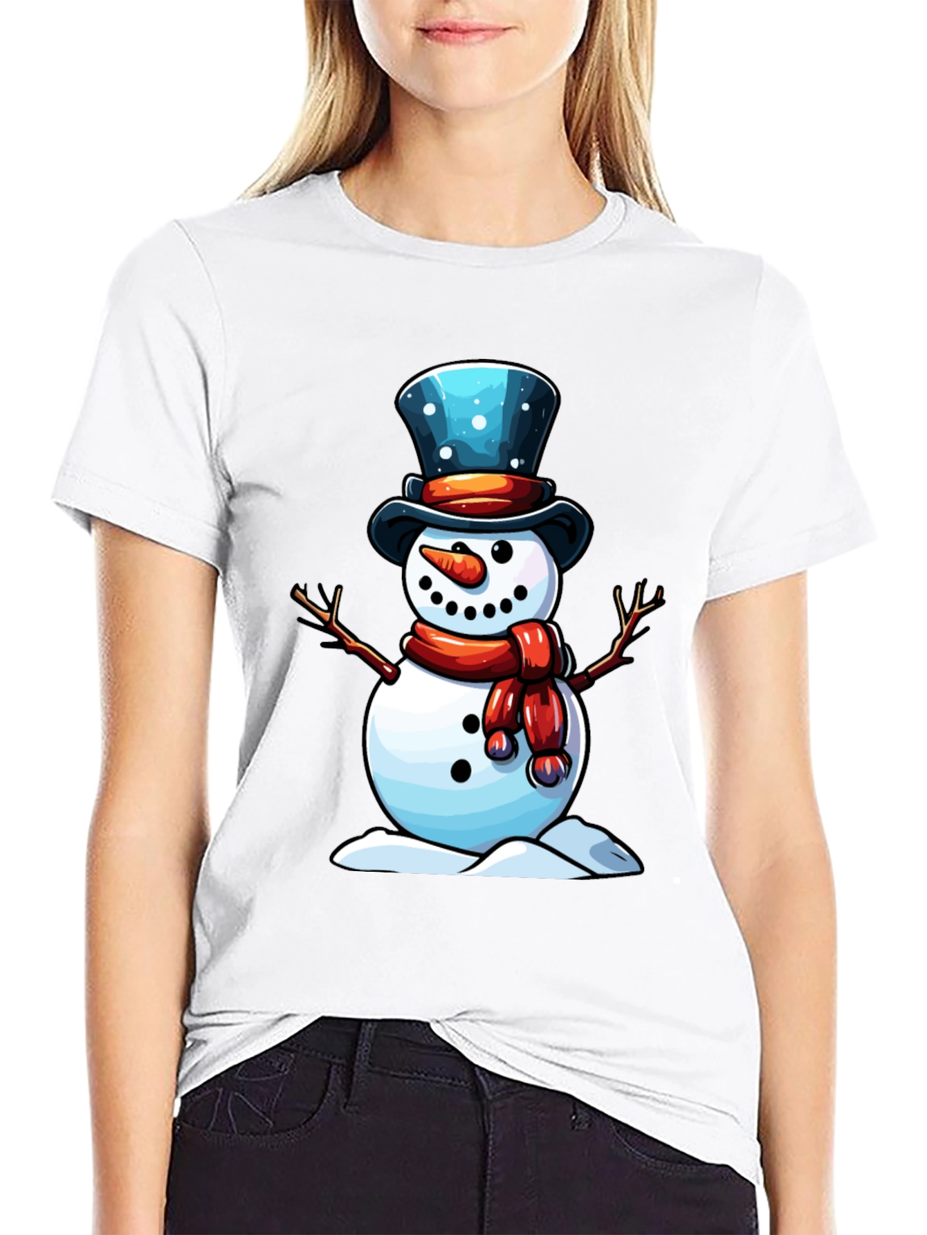 Festive Snowman Graphic Tee - 9
