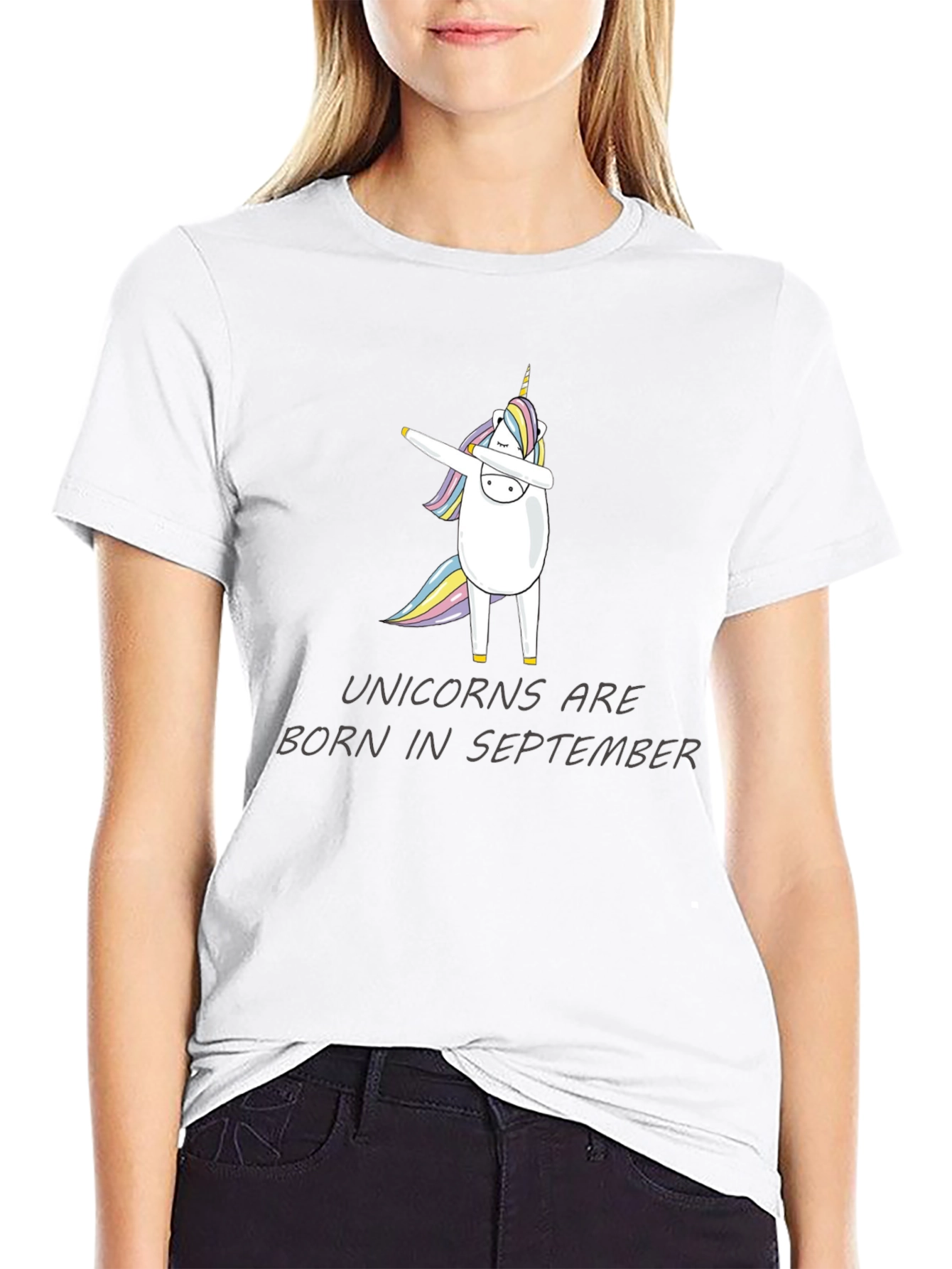Black Unicorns Born in September Dab T-Shirt view 9