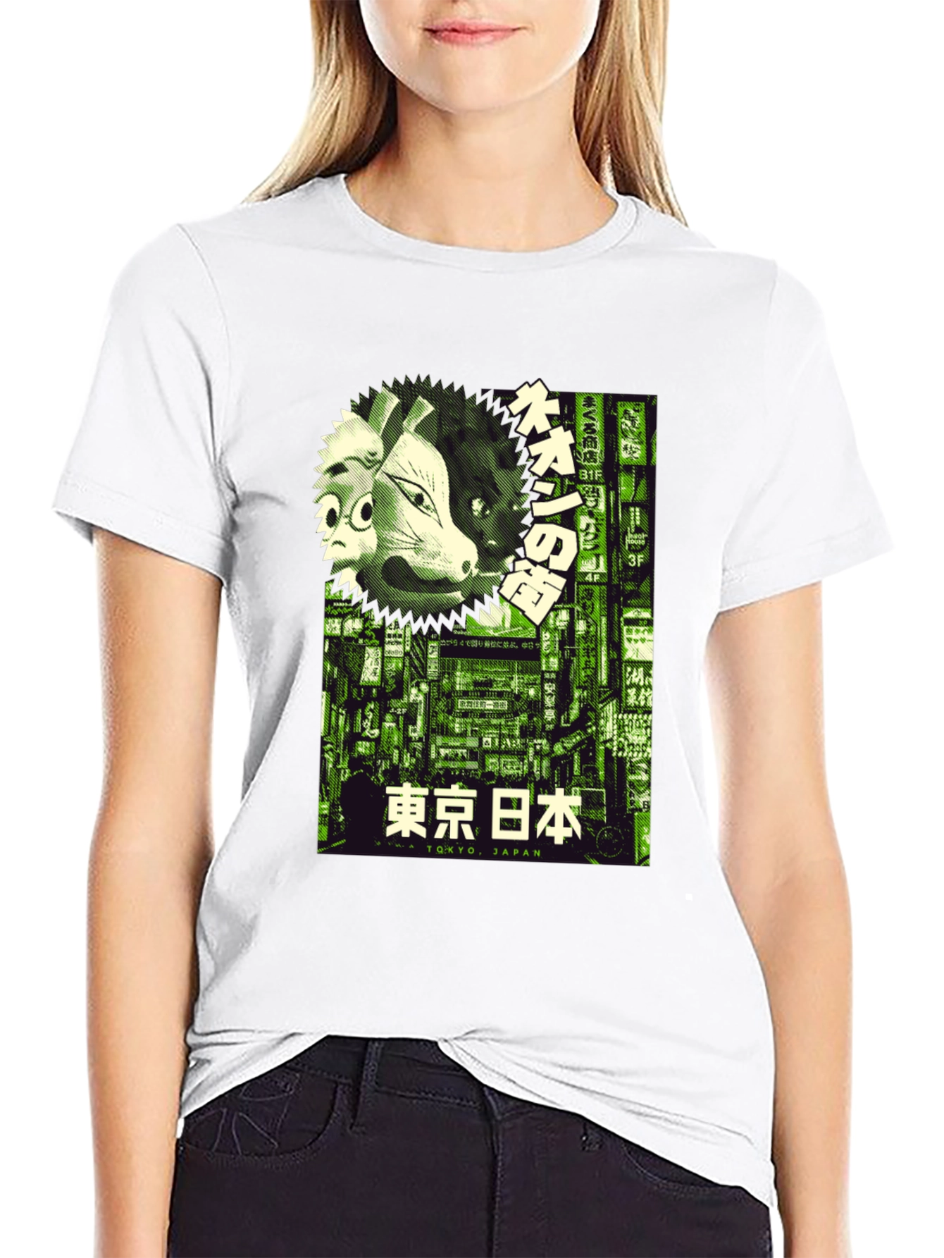 Black Tokyo Japan Graphic Print Black T-Shirt view 9