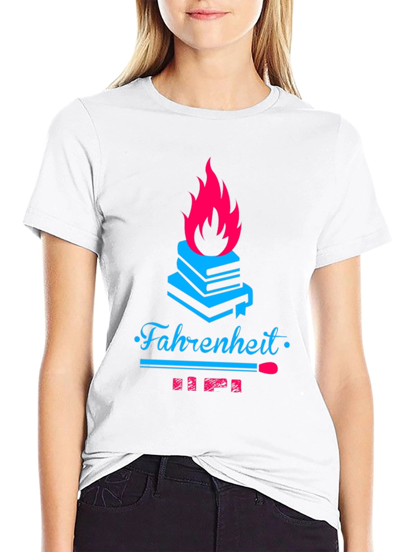 Black Fahrenheit Book Burning Graphic Tee view 9