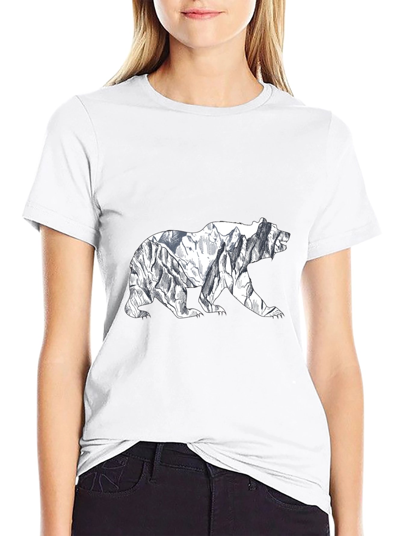 Black Mountain Bear Graphic Tee - Black view 9