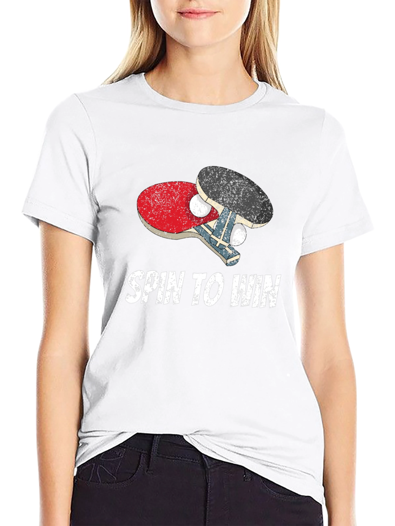 Black Spin To Win Ping Pong T-Shirt view 9