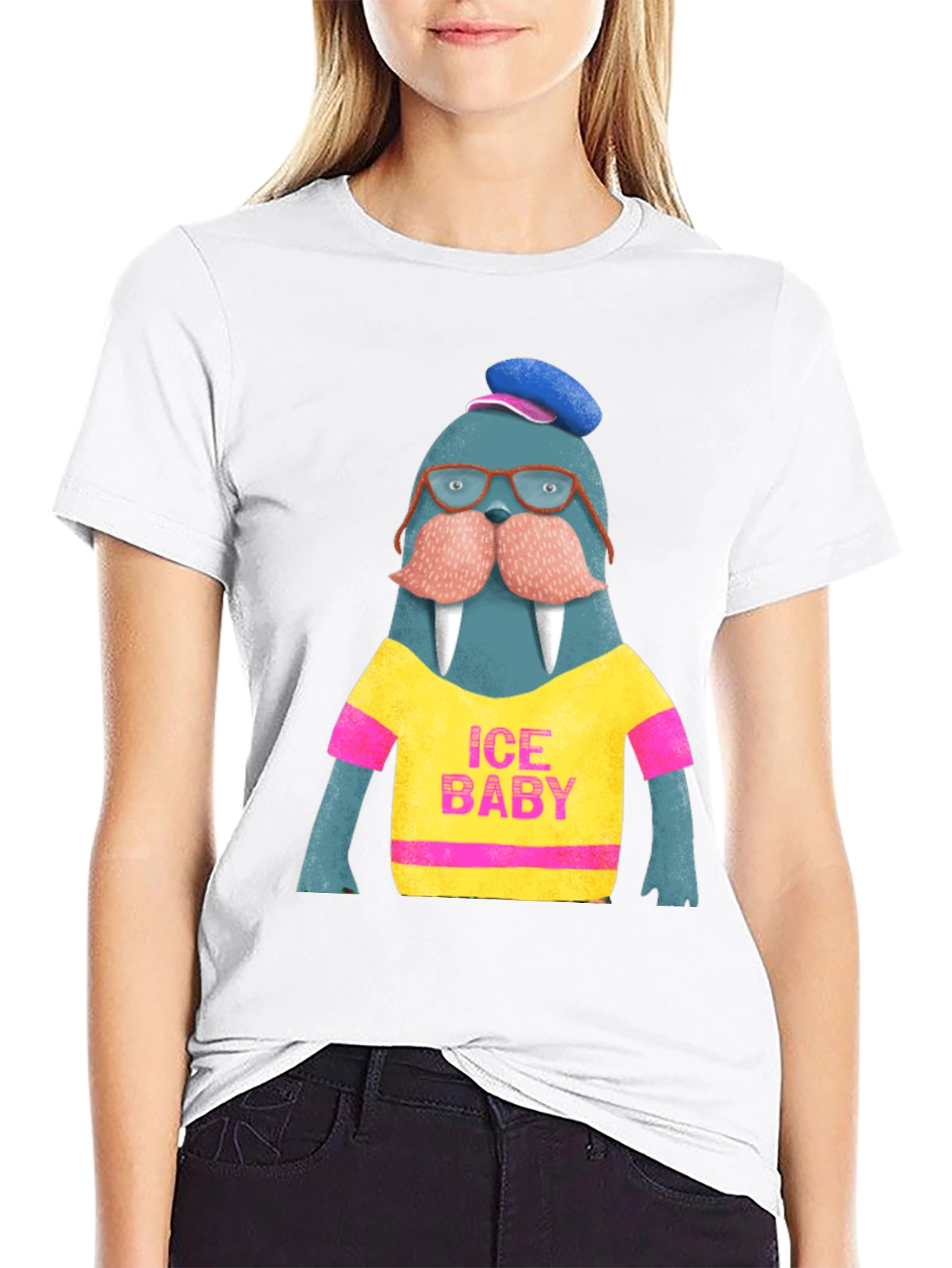 Black Ice Baby Walrus Graphic Tee - Men's Black T-Shirt view 9