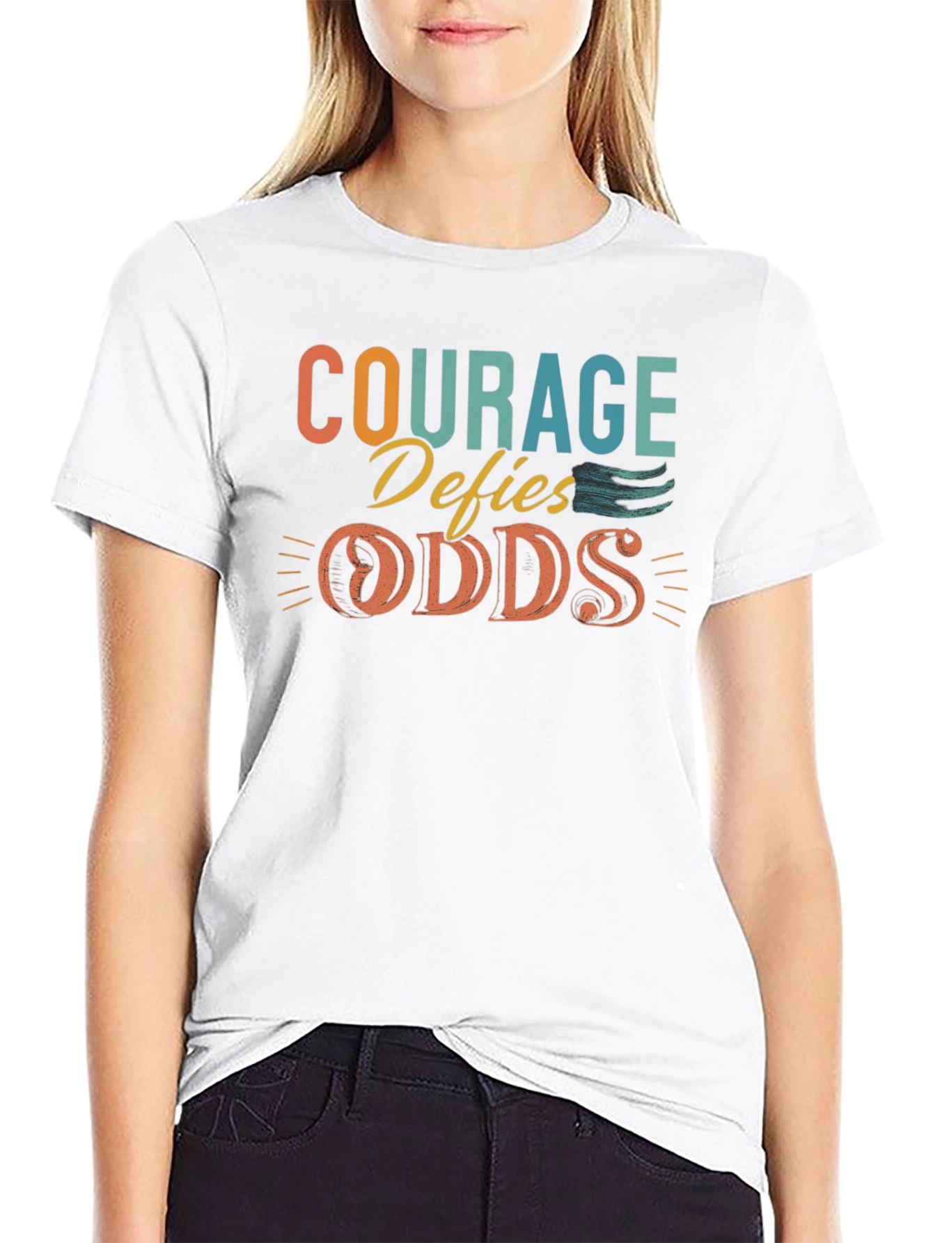 Black Courage Defies Odds Graphic Tee view 9