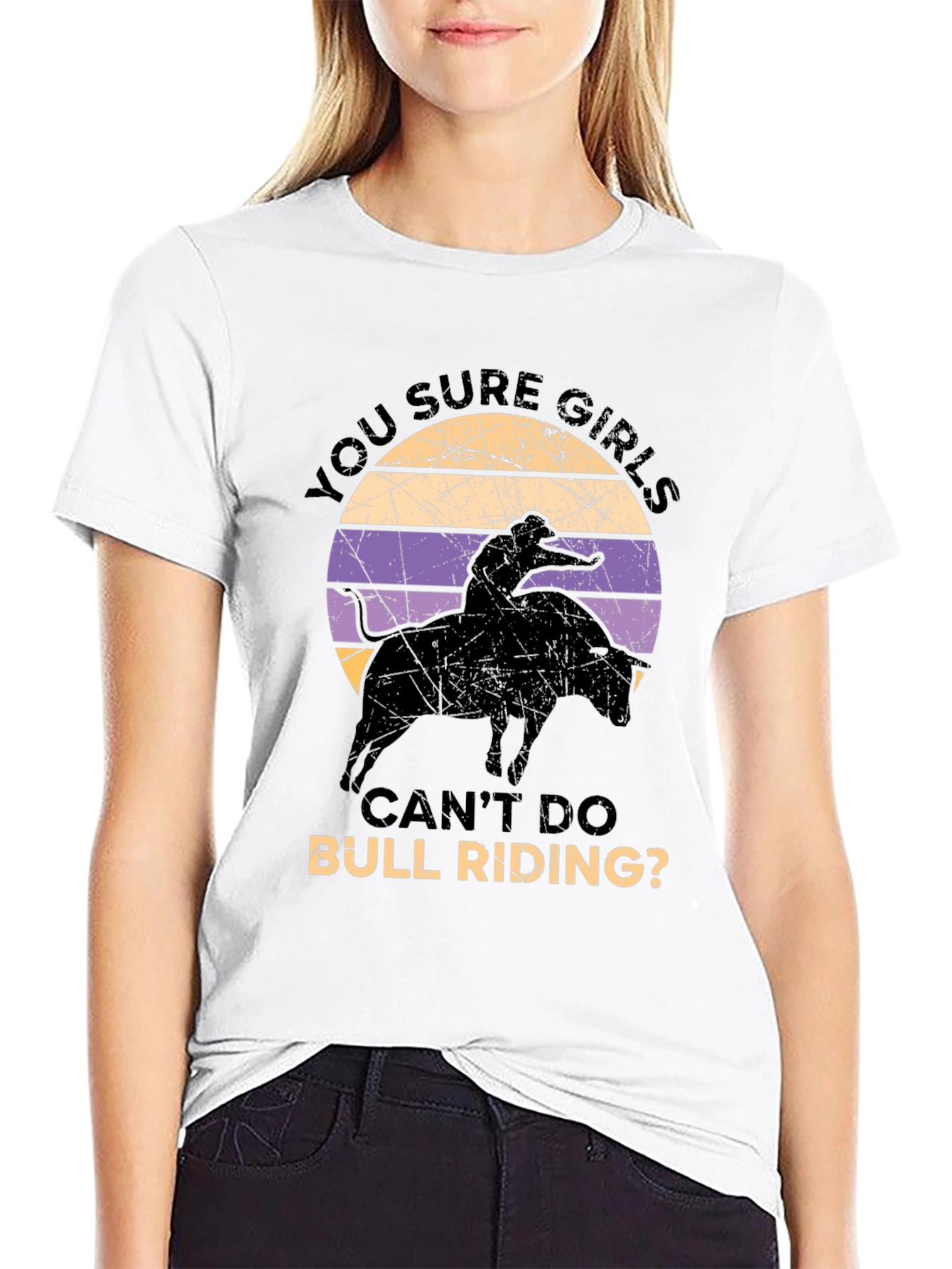 Black Girls Can Do Bull Riding T-Shirt view 9