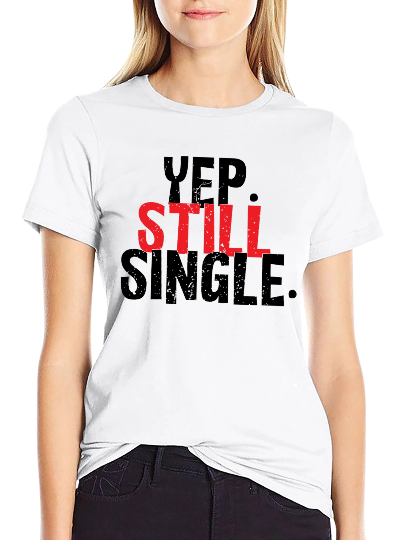 Black Yep Still Single Graphic Tee - Black view 9