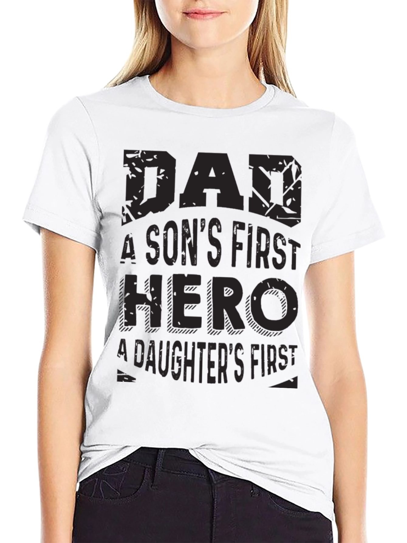 Black Dad Hero T-Shirt - Son's & Daughter's First Hero view 9