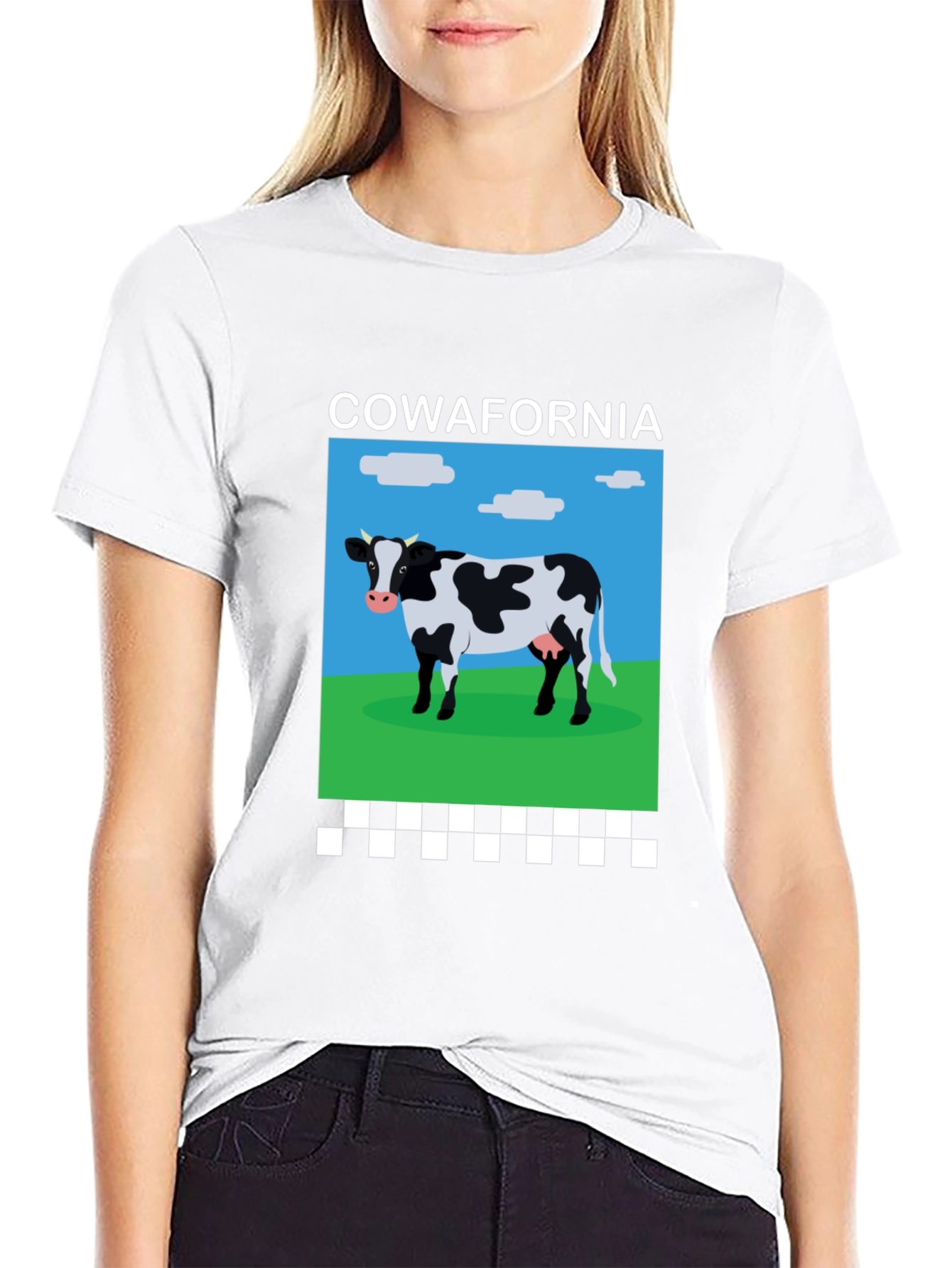 Black Cow-afornia T-Shirt: Hilarious Cow Design Tee view 9