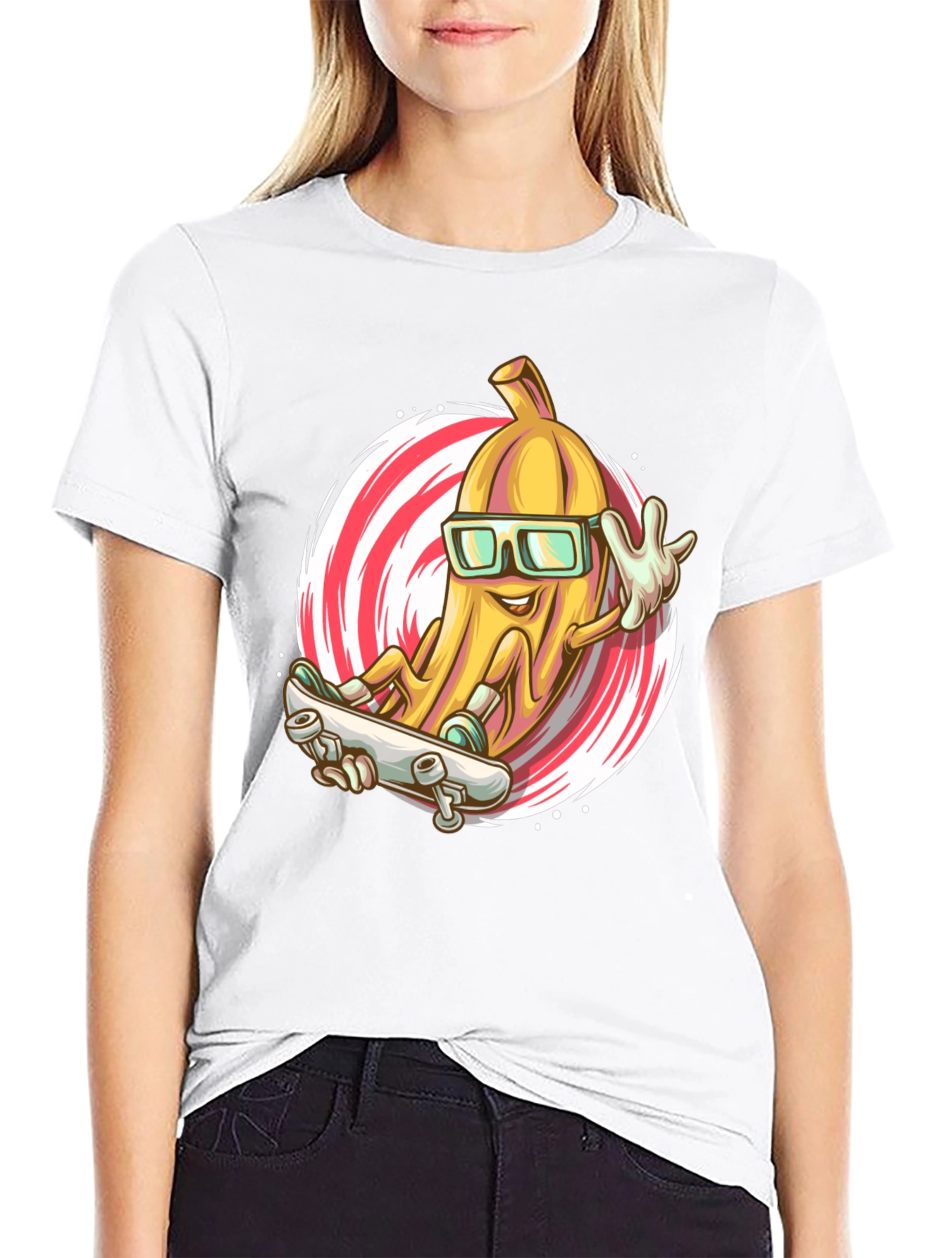 Black Cool Banana Skateboard T-Shirt view 9