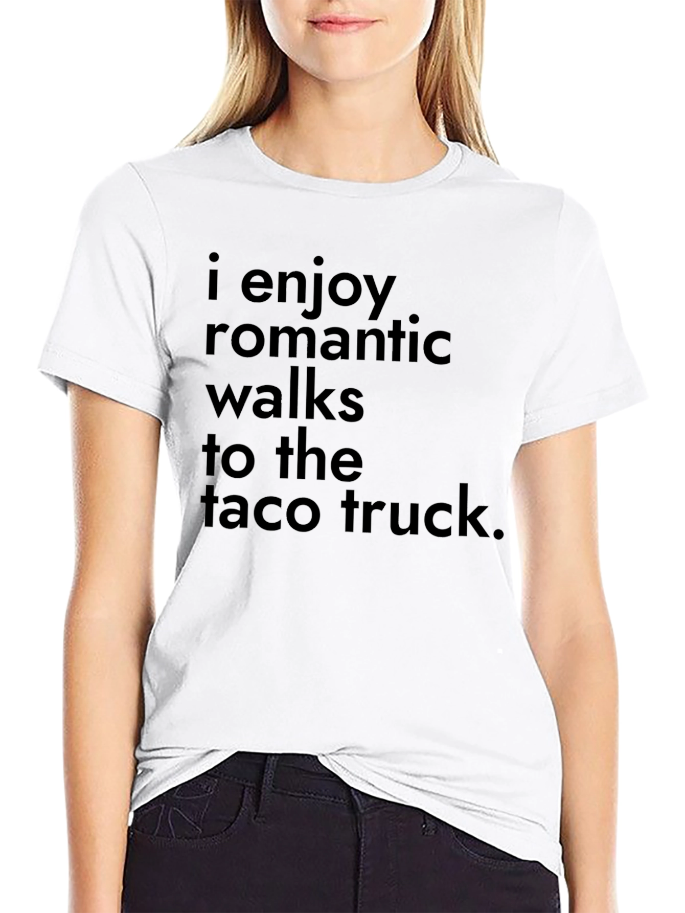 Black Funny Taco Truck Romantic Walks T-Shirt view 9