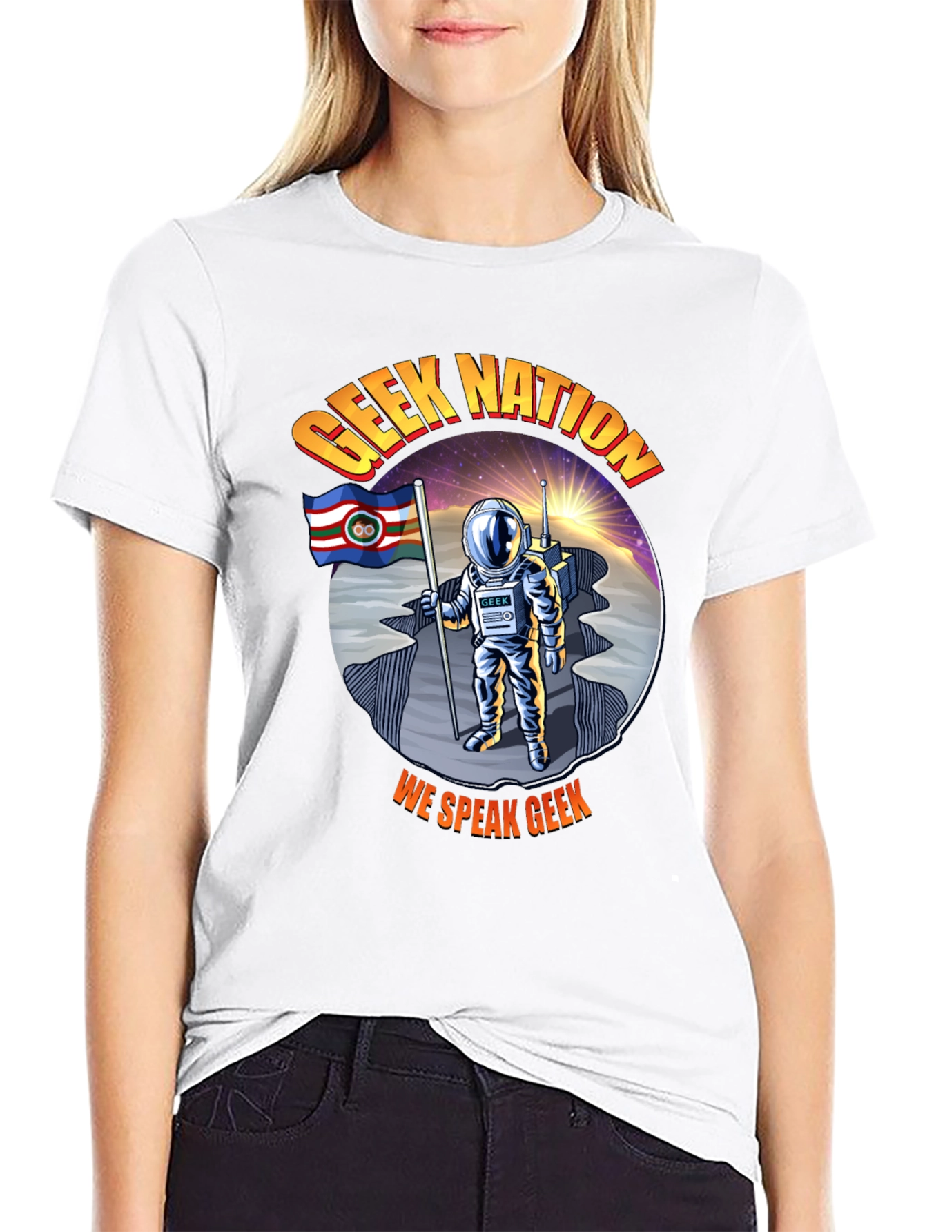 Black Geek Nation T-Shirt: Astronaut Design view 9