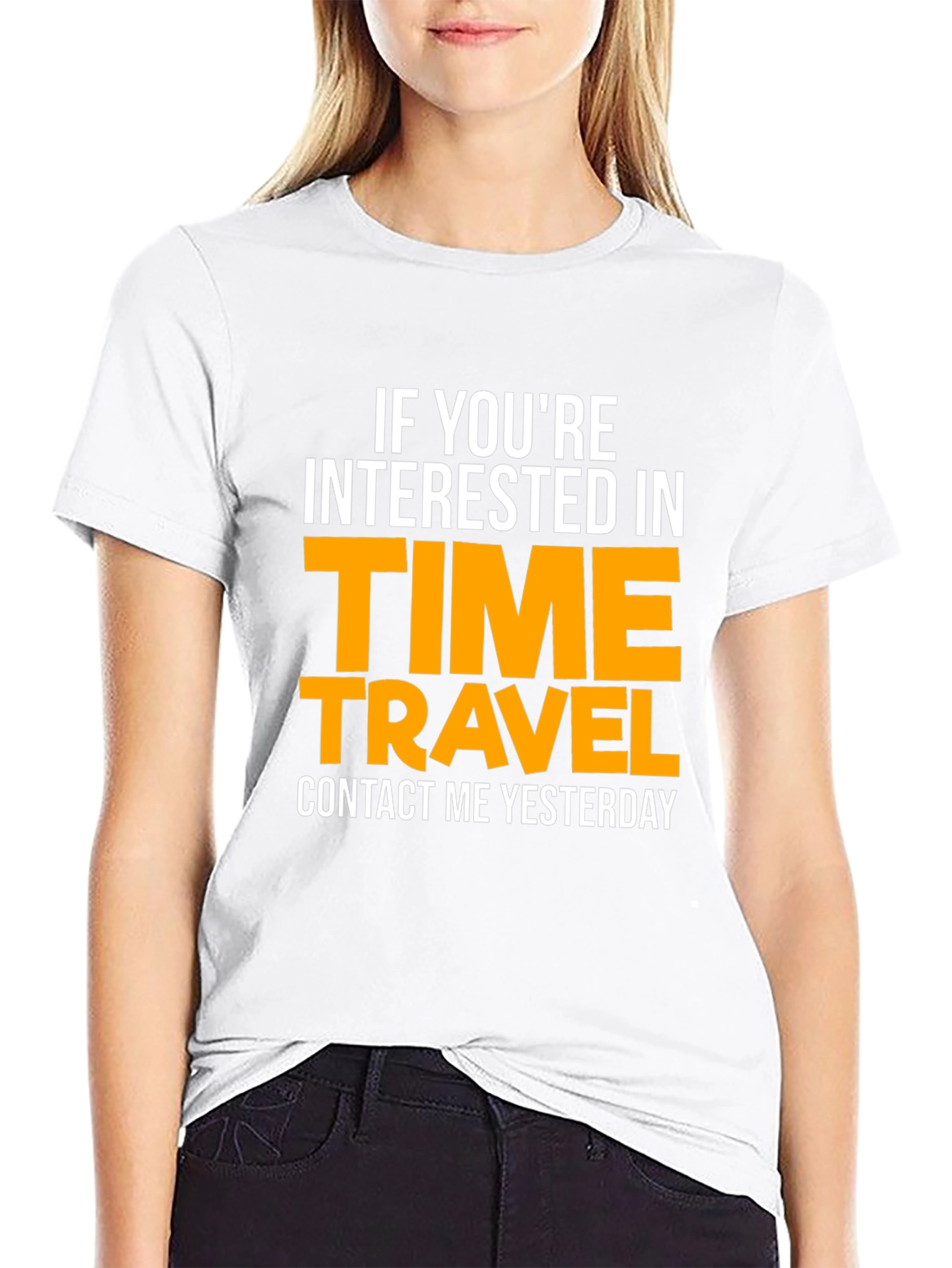 Black Time Travel T-Shirt: Contact Me Yesterday! view 9