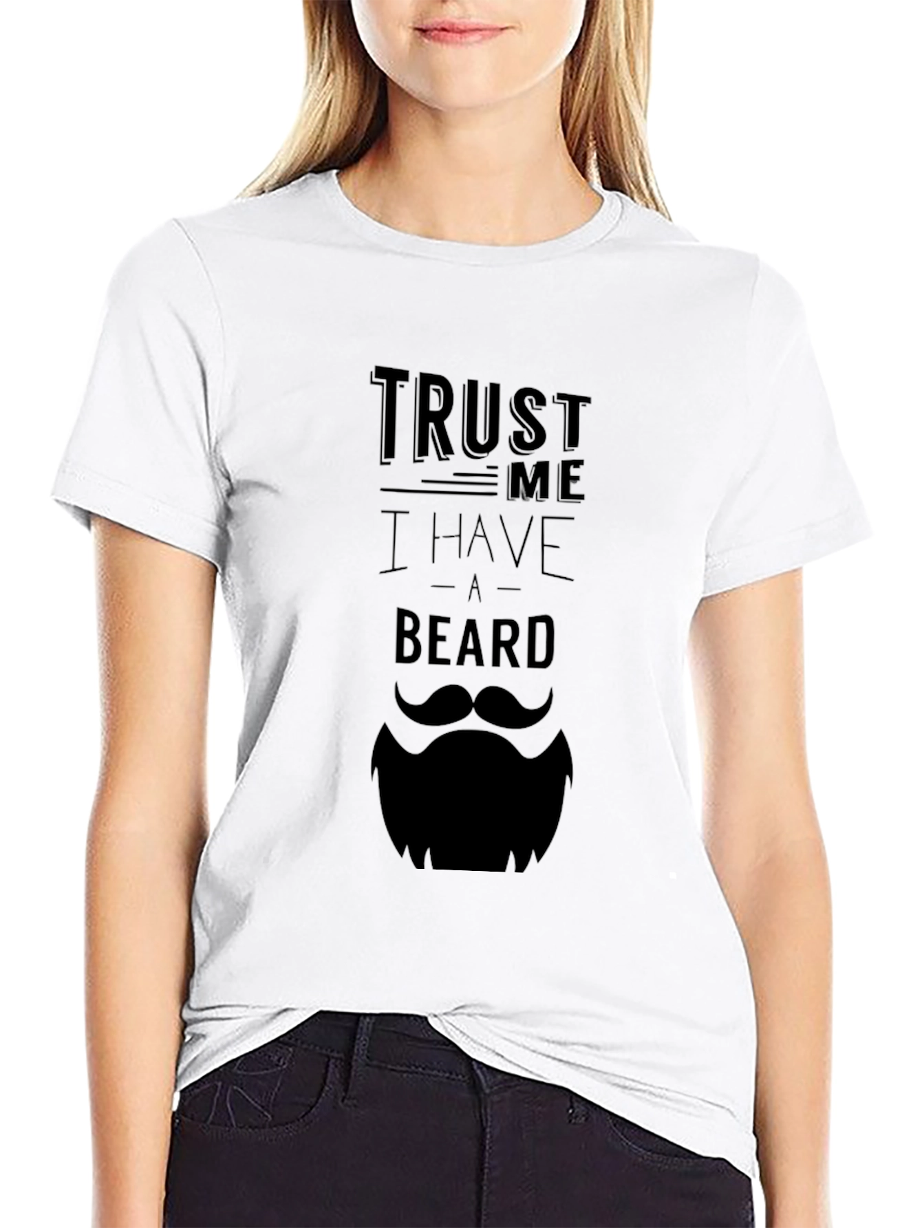 Black Trust Me I Have A Beard Graphic T-Shirt view 9