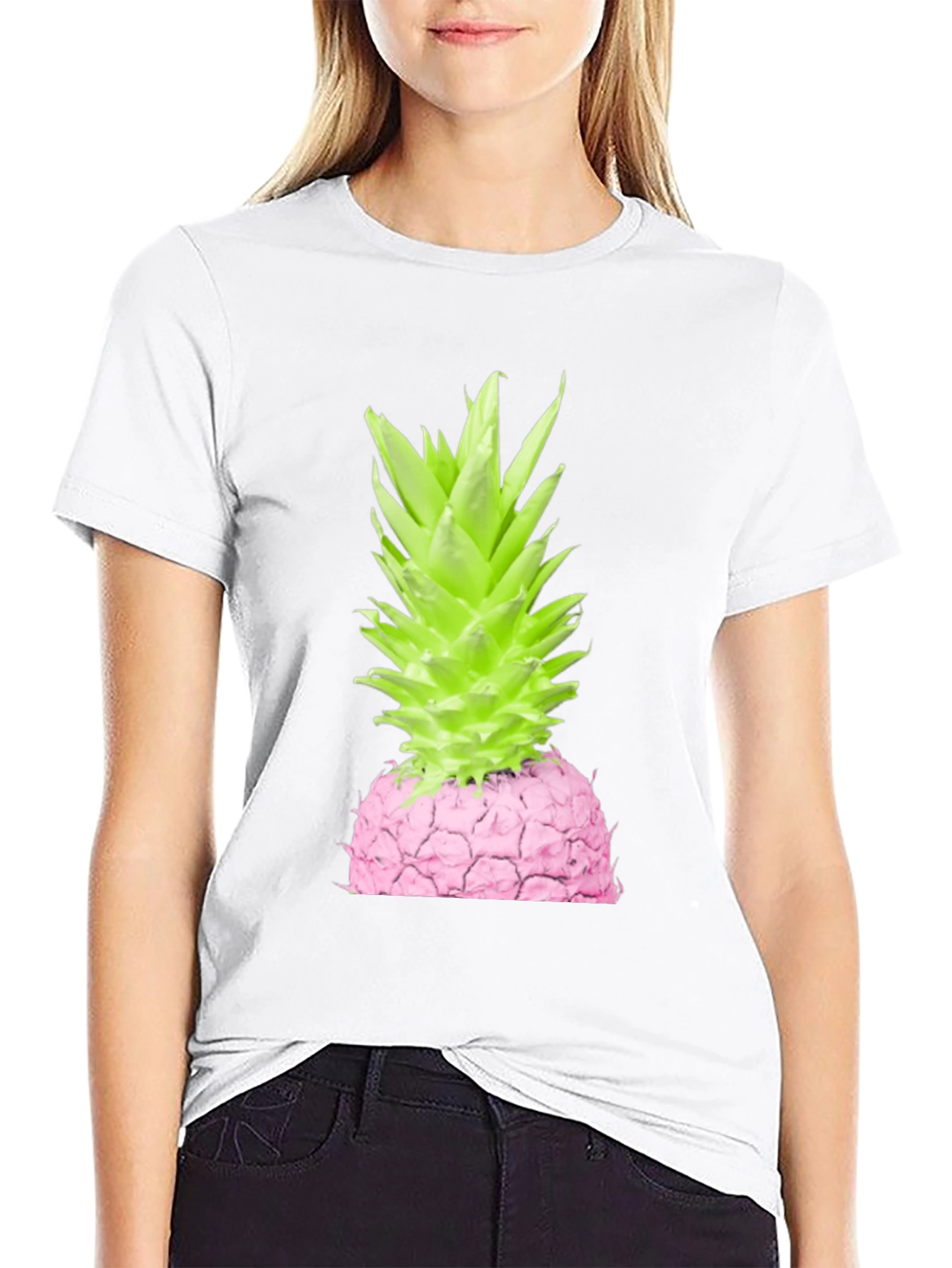 Black Pink Pineapple Graphic Tee view 9