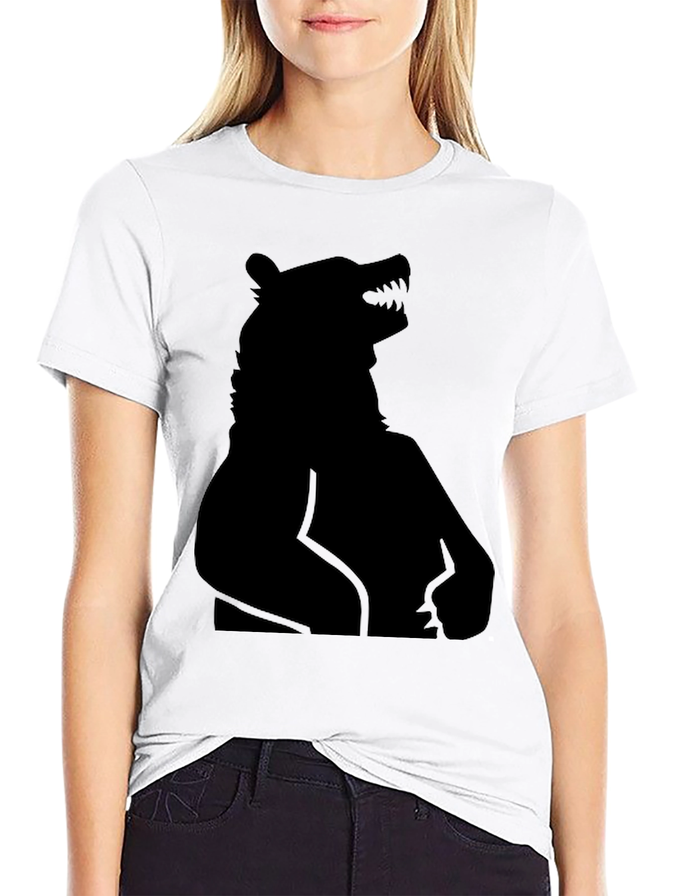 Black Black Bear Silhouette T-Shirt - Men's Graphic Tee view 9