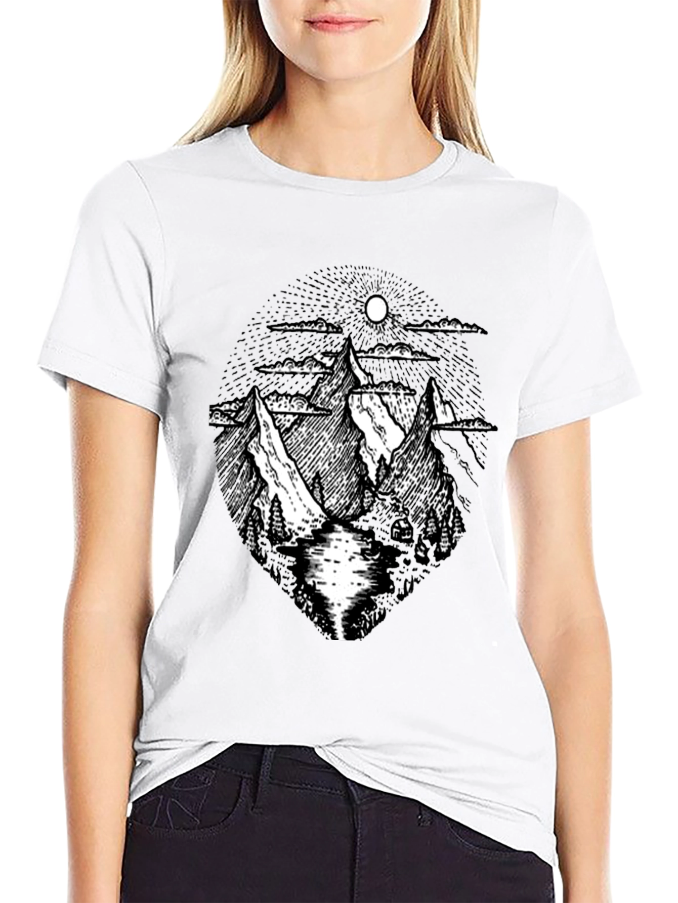 Black Mountain Graphic Black T-Shirt view 9