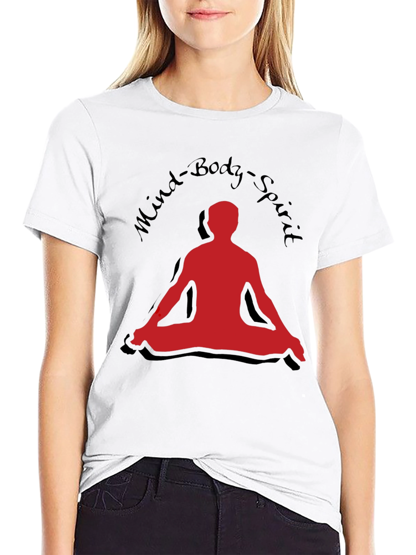 Black Mind Body Spirit T-Shirt - Yoga Meditation Tee view 9