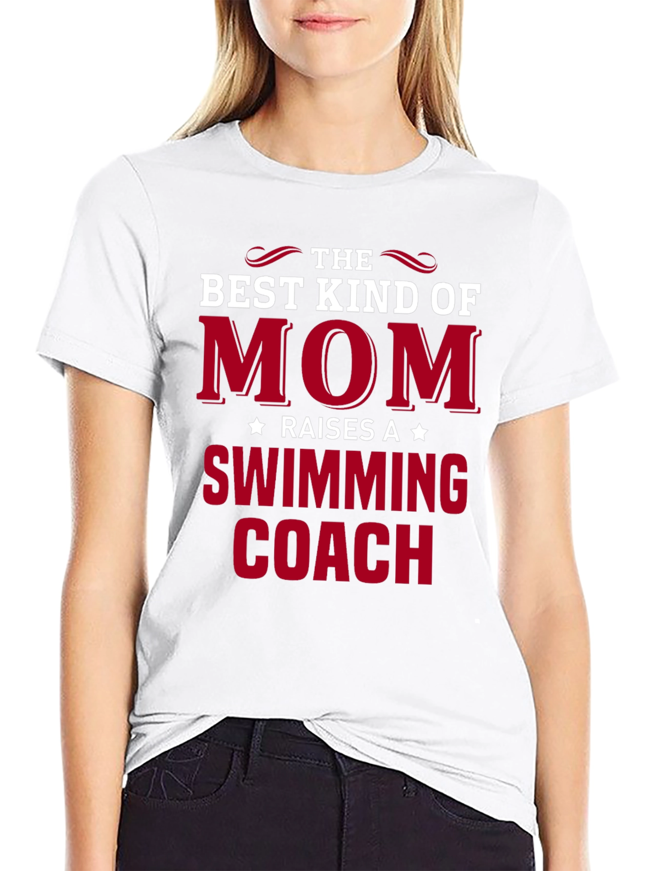 Black Best Kind of Mom - Swimming Coach T-Shirt view 9