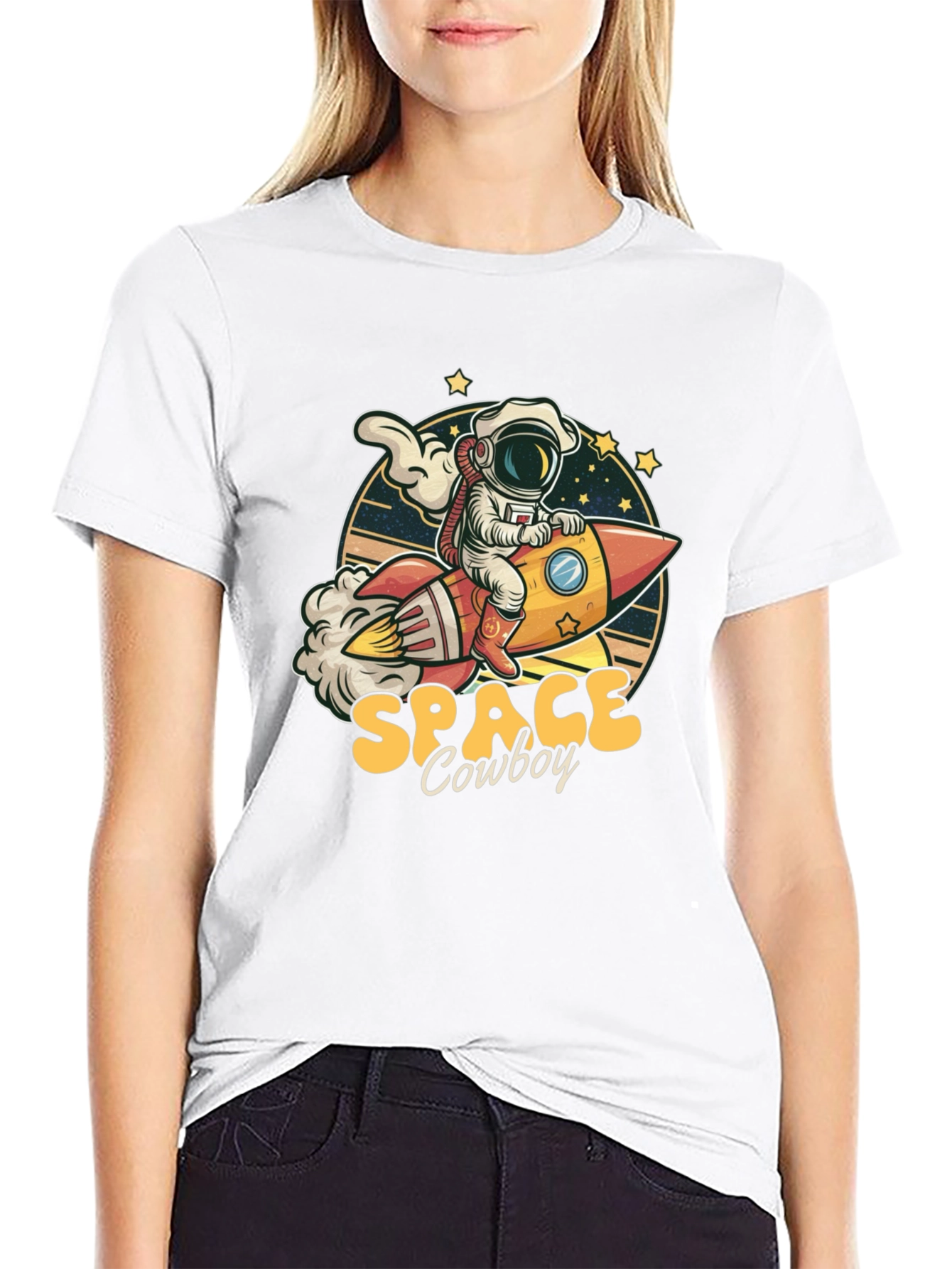 Black Space Cowboy Graphic Tee - Black view 9