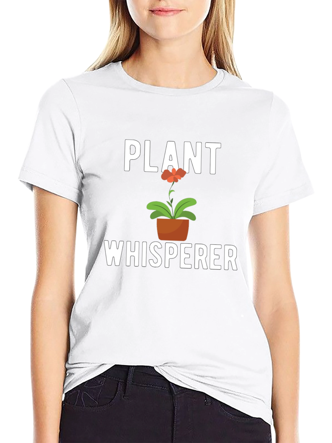 Black Plant Whisperer T-Shirt - Gardener Gift view 9