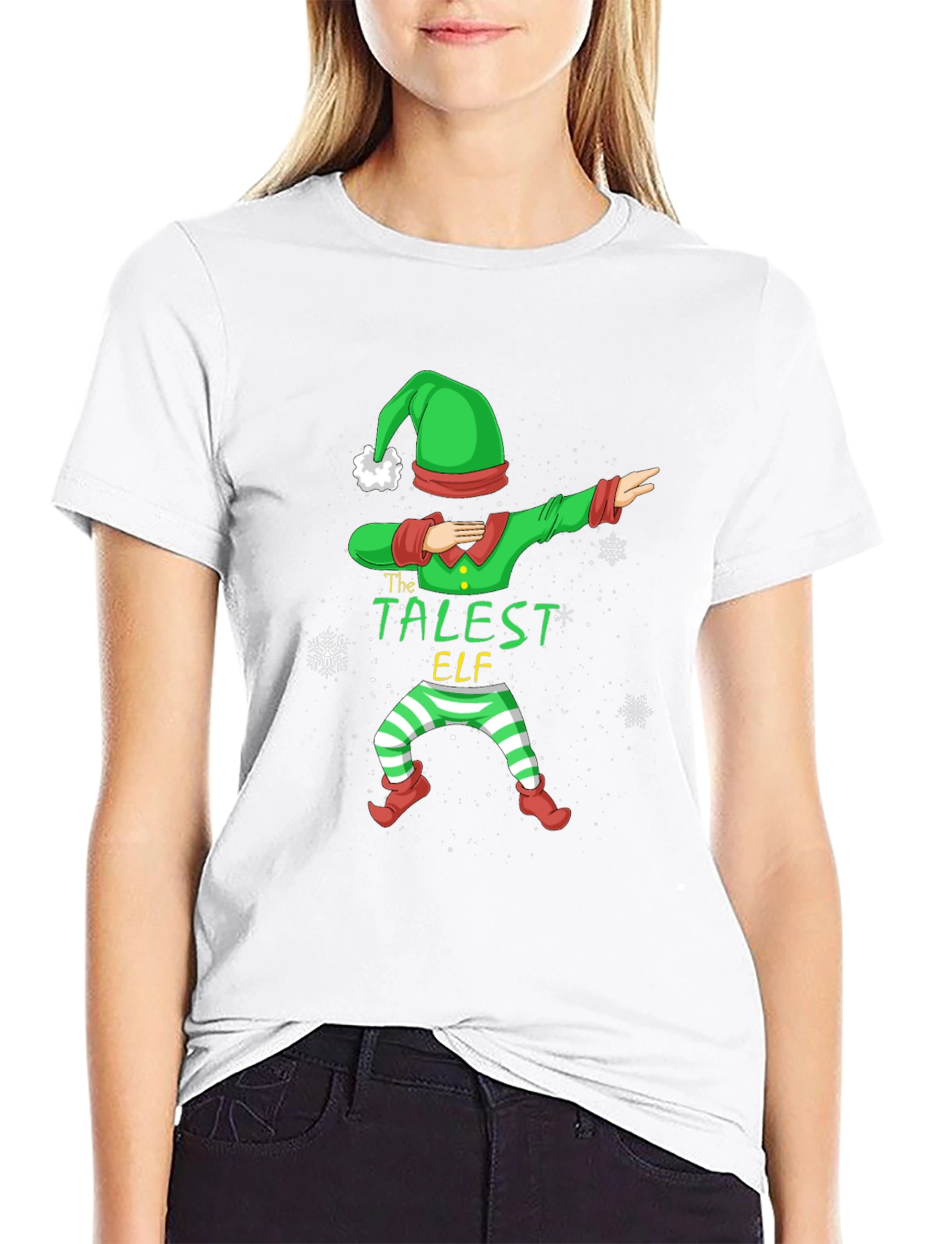 Black Dabbing Elf T-Shirt - Christmas Holiday Tee view 9