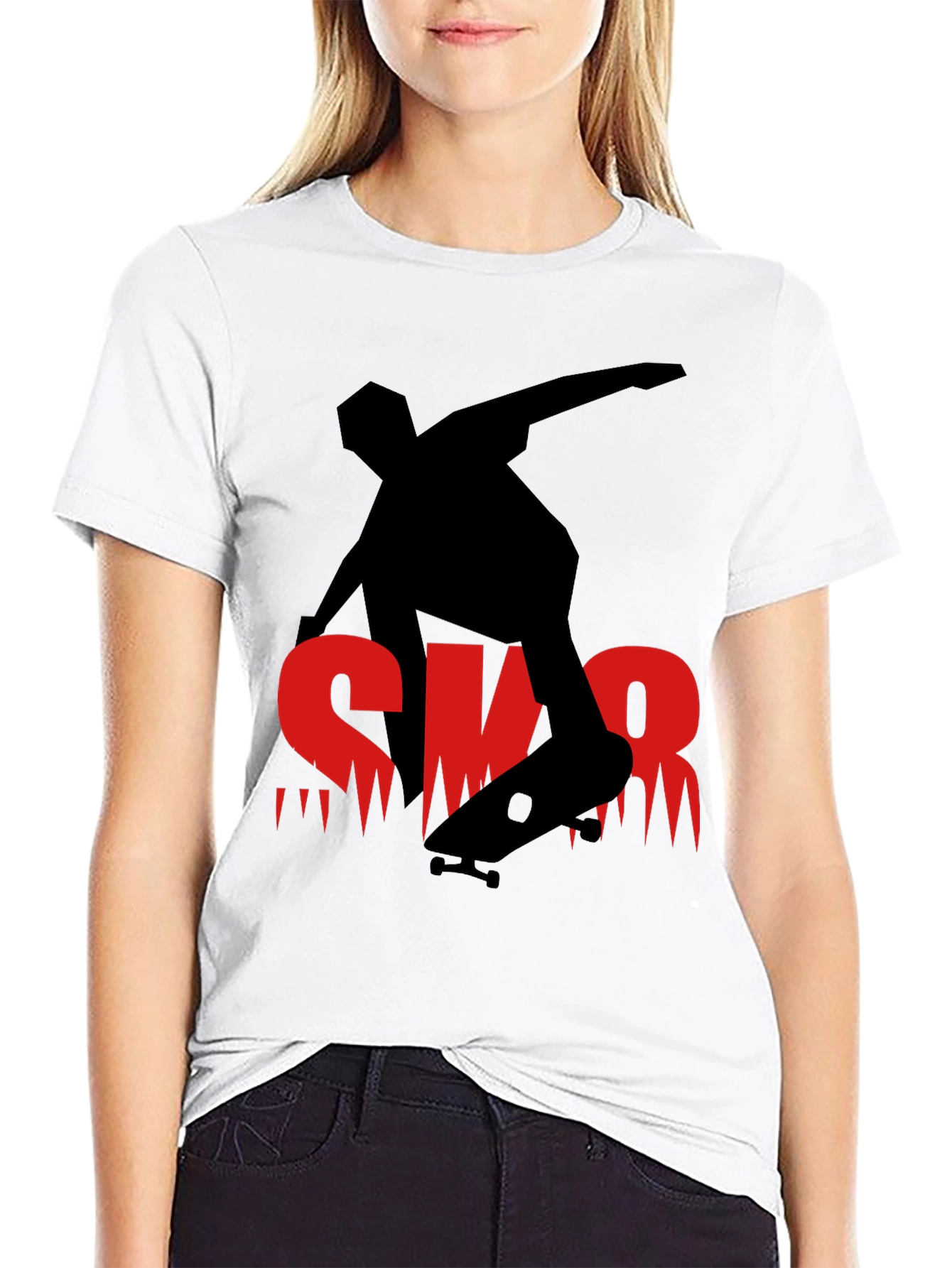 Black Skateboarder Graphic Tee - Black Casual Shirt view 9