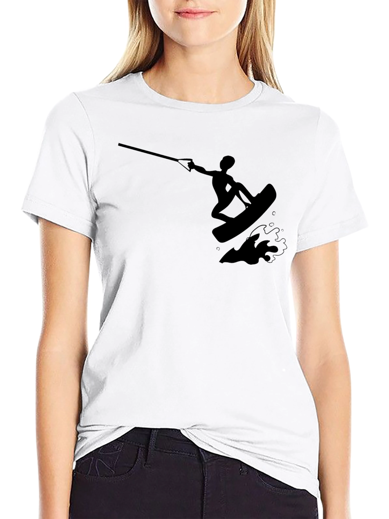 Black Black Wakeboard Graphic Tee - Watersport Fun view 9