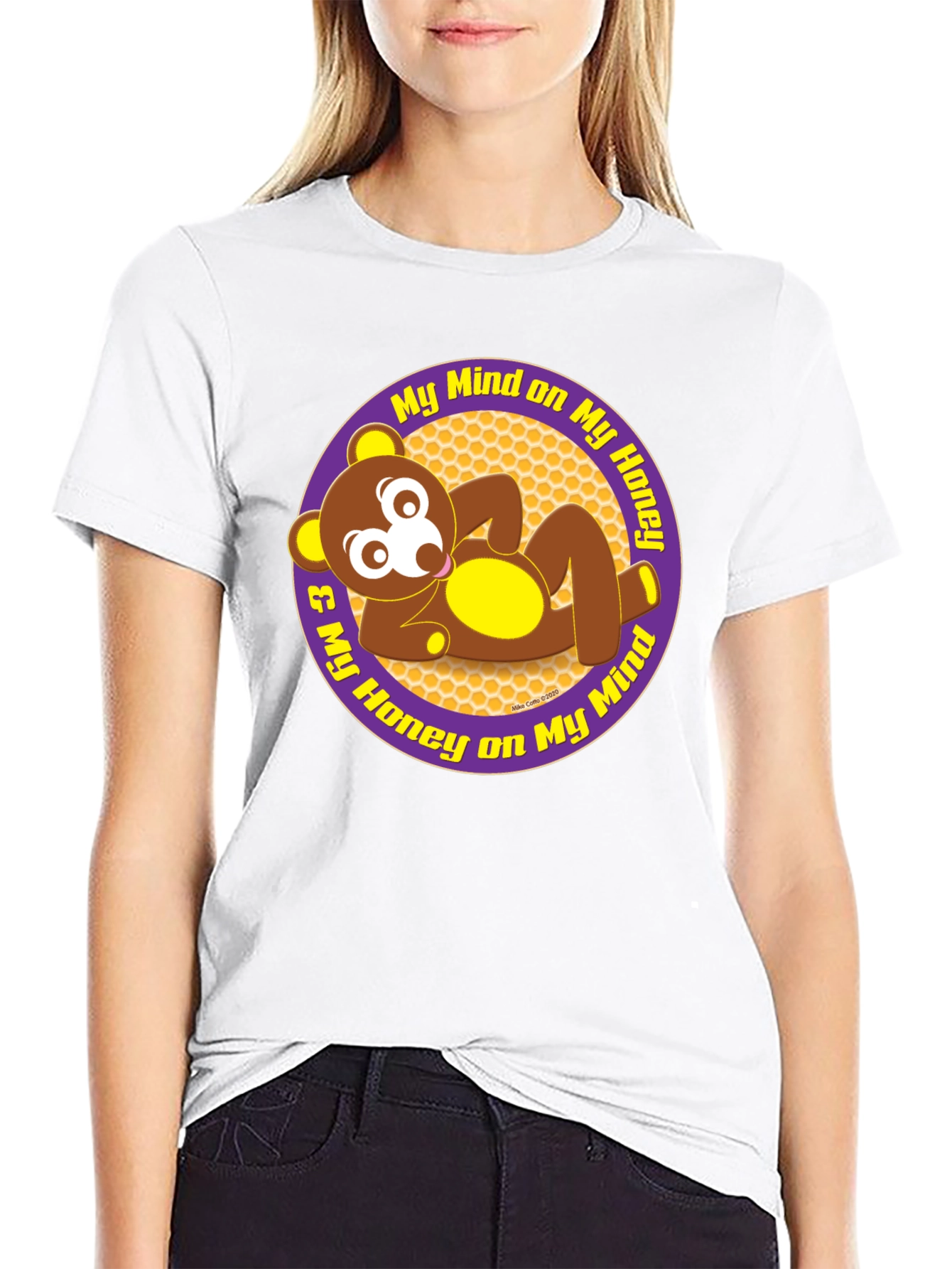 Black My Honey Bear Mind T-Shirt - Soft Cotton Tee view 9