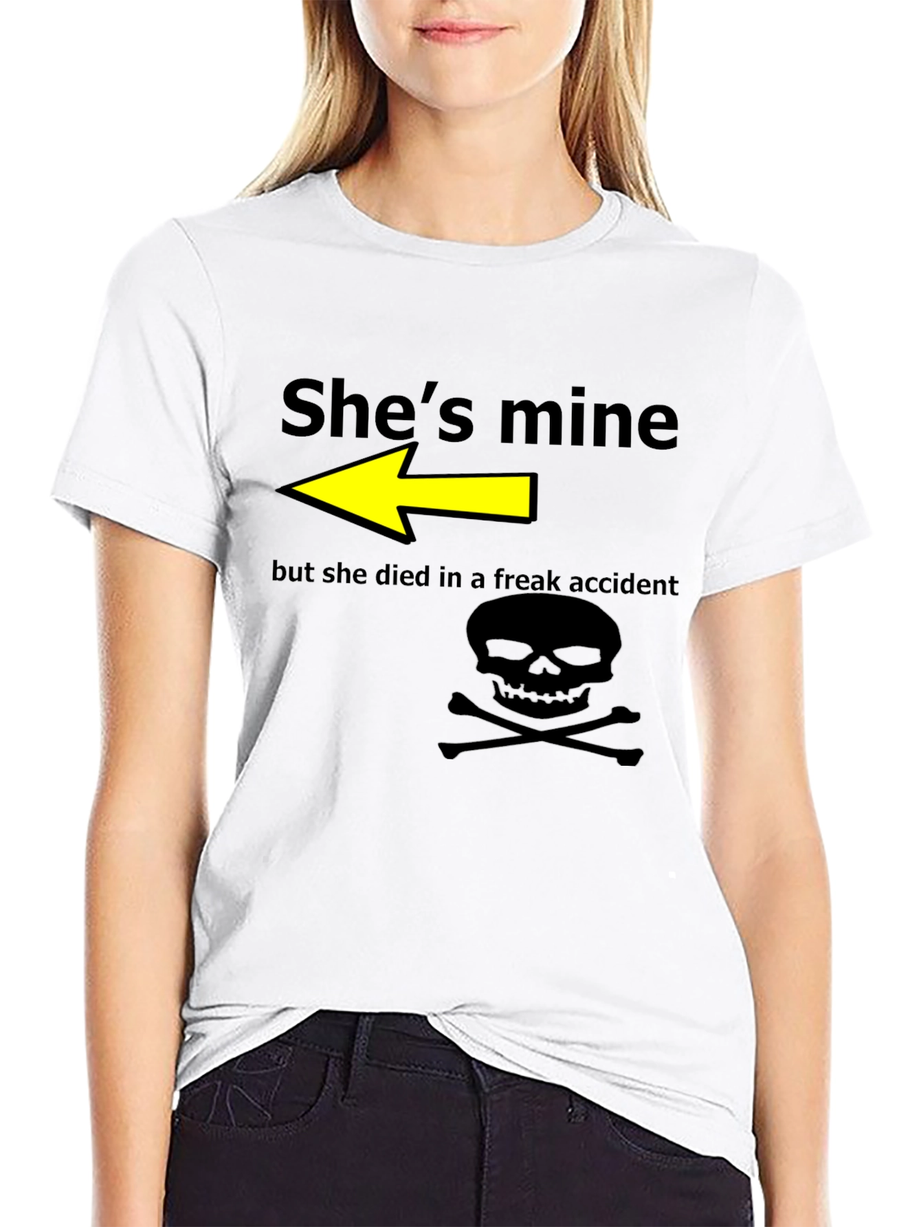 Black Humorous "She's Mine" Graphic T-Shirt view 9