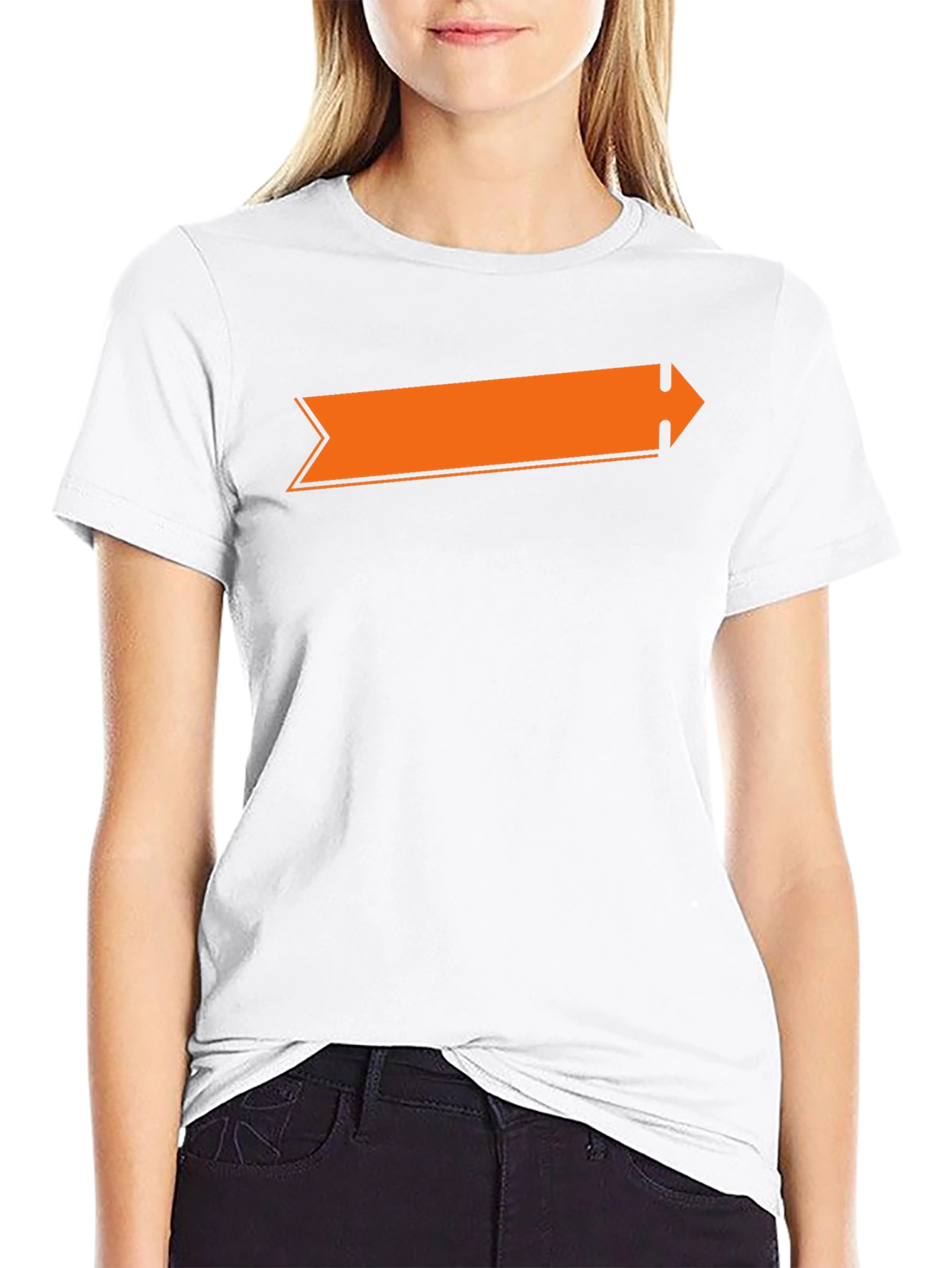 Black Orange Arrow Graphic Black T-Shirt view 9