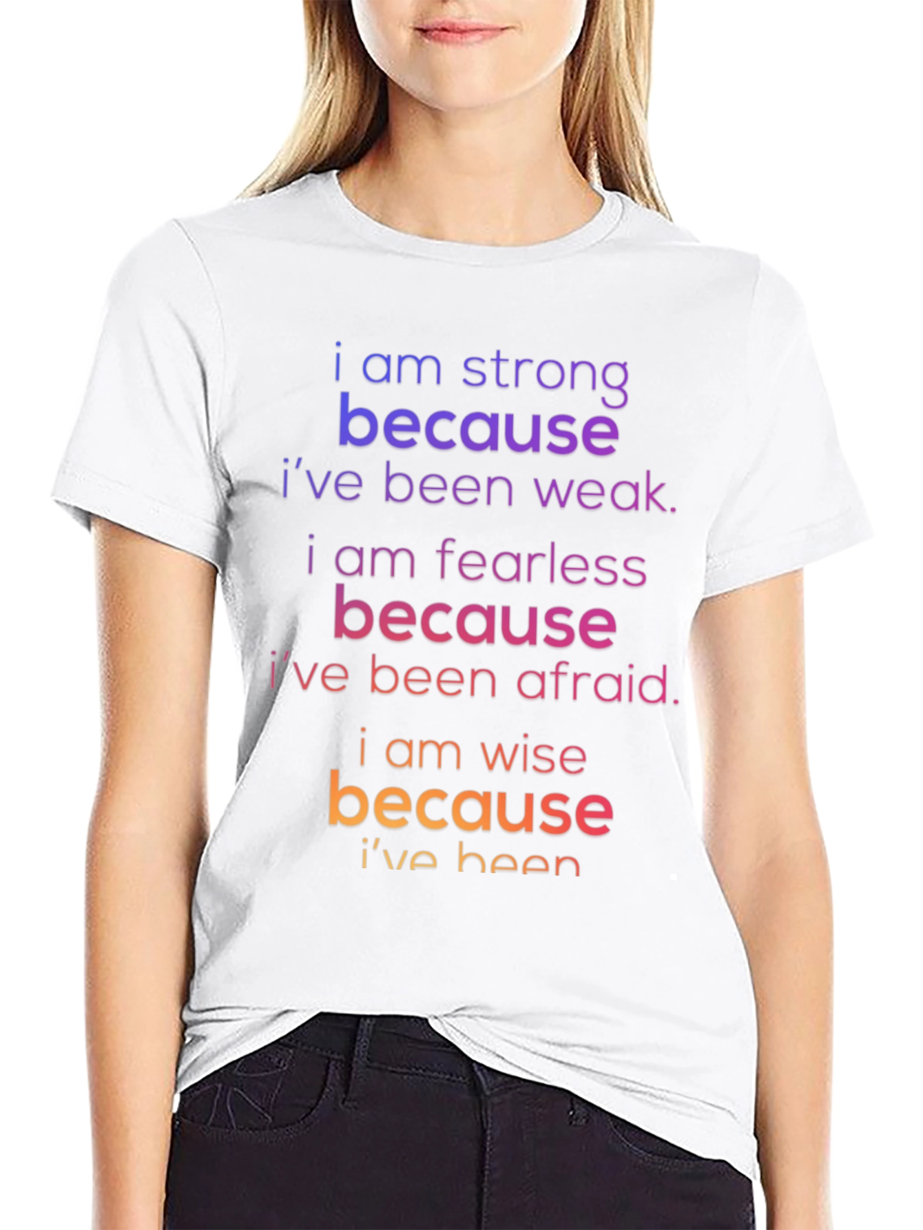Motivational Graphic Tee: Strong Fearless Wise - 9