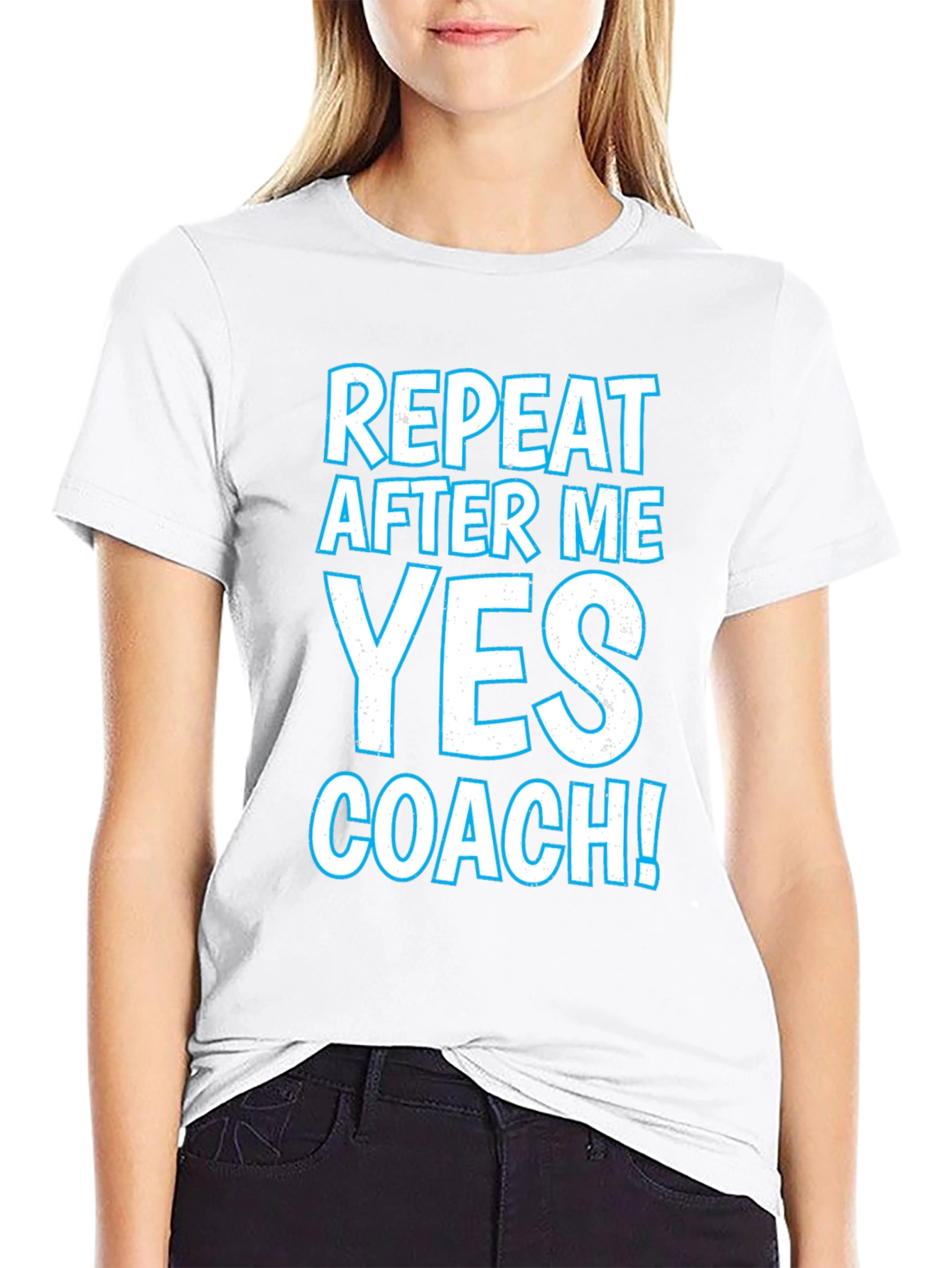 Black Repeat After Me Yes Coach T-Shirt view 9