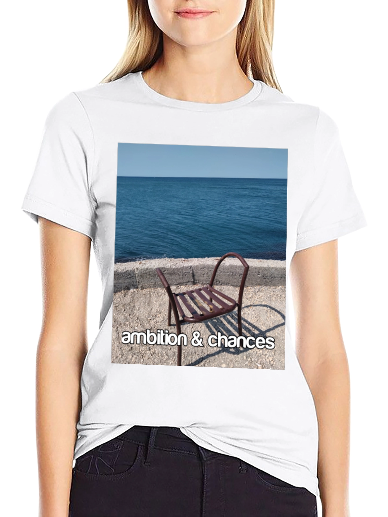 Black Ambition & Chances Beach Scene T-Shirt view 9
