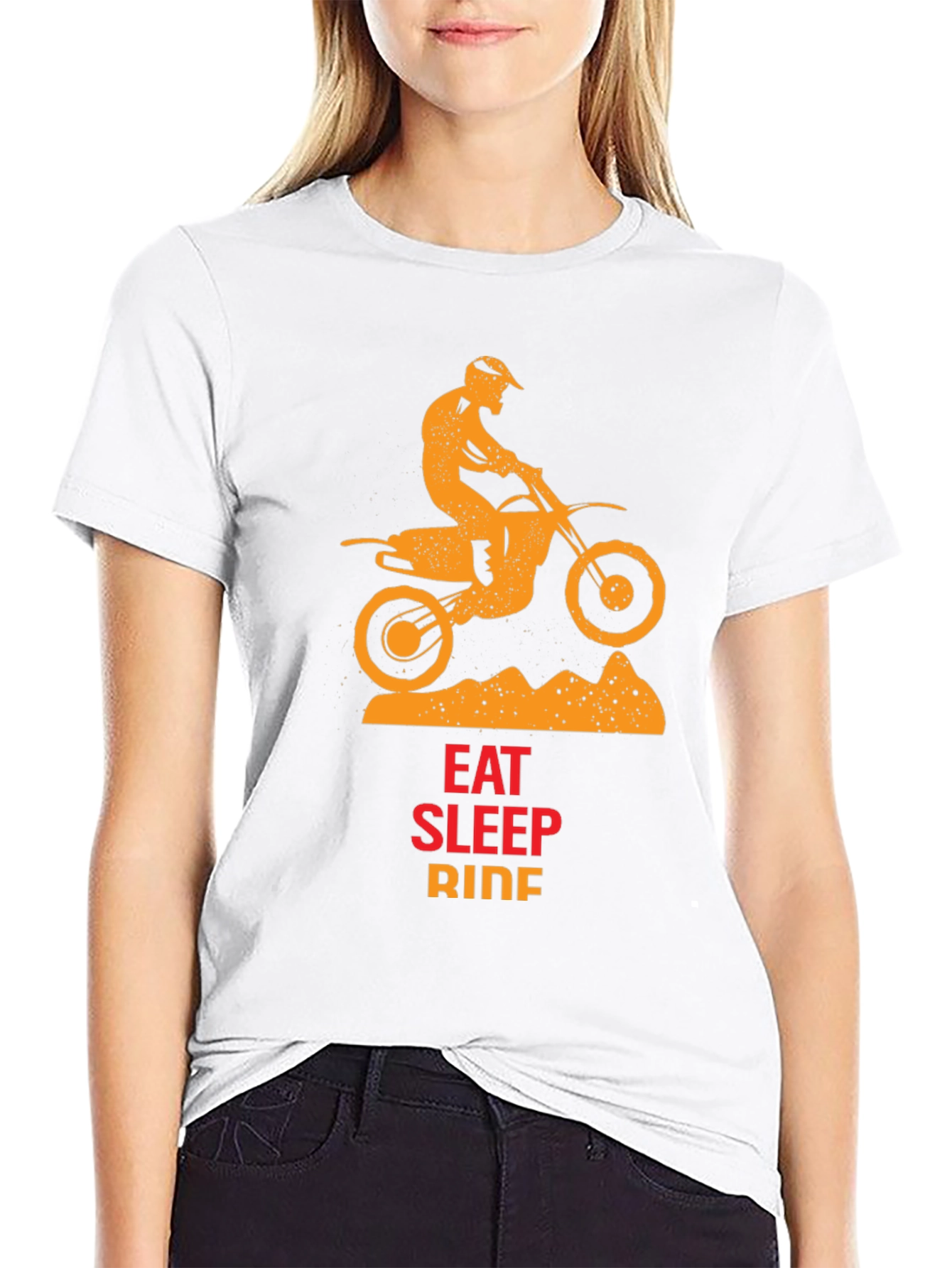 Black Eat Sleep Ride T-Shirt - Motocross Design view 9