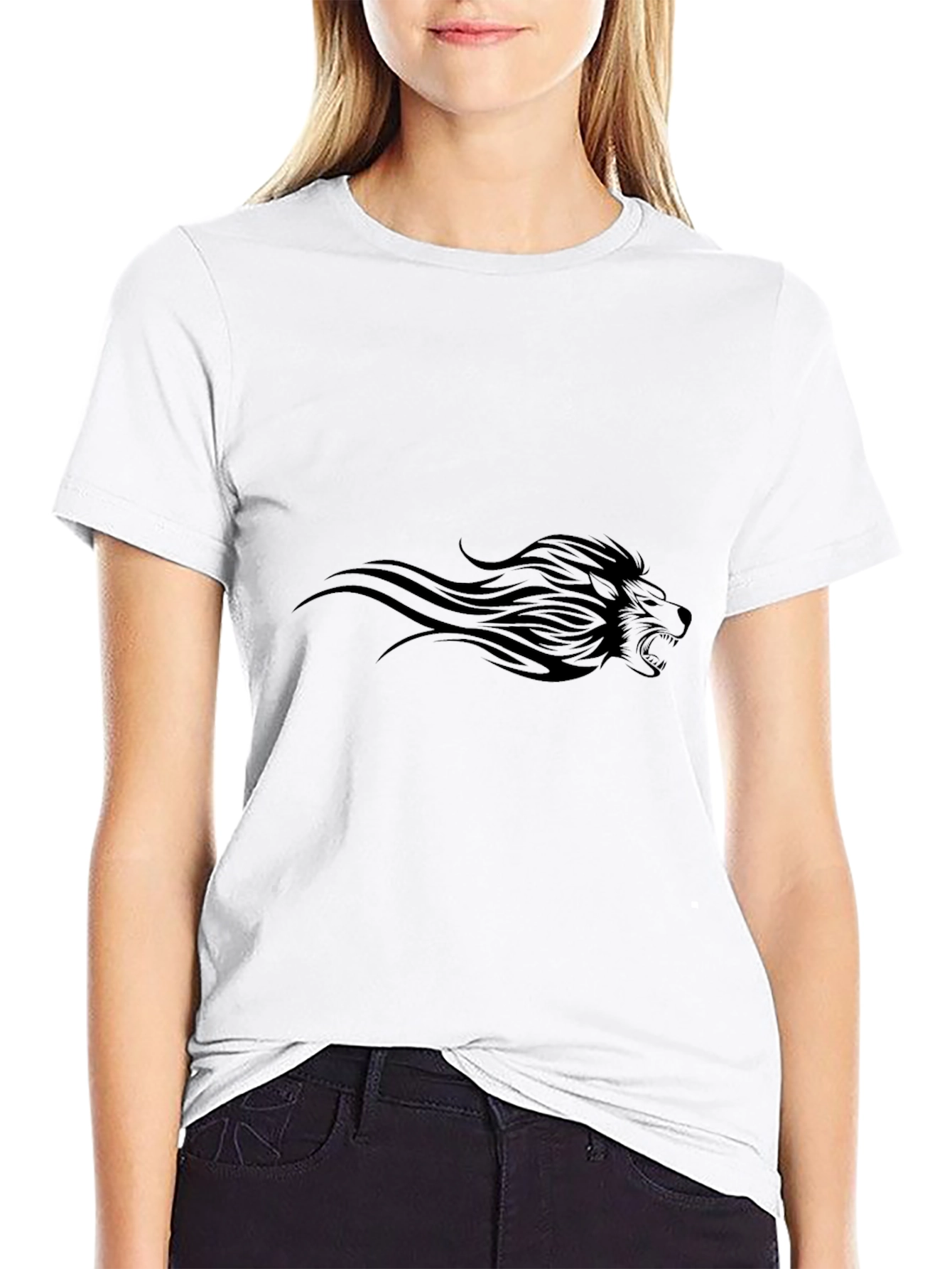 Black Men's Black Lion Graphic Tee view 9