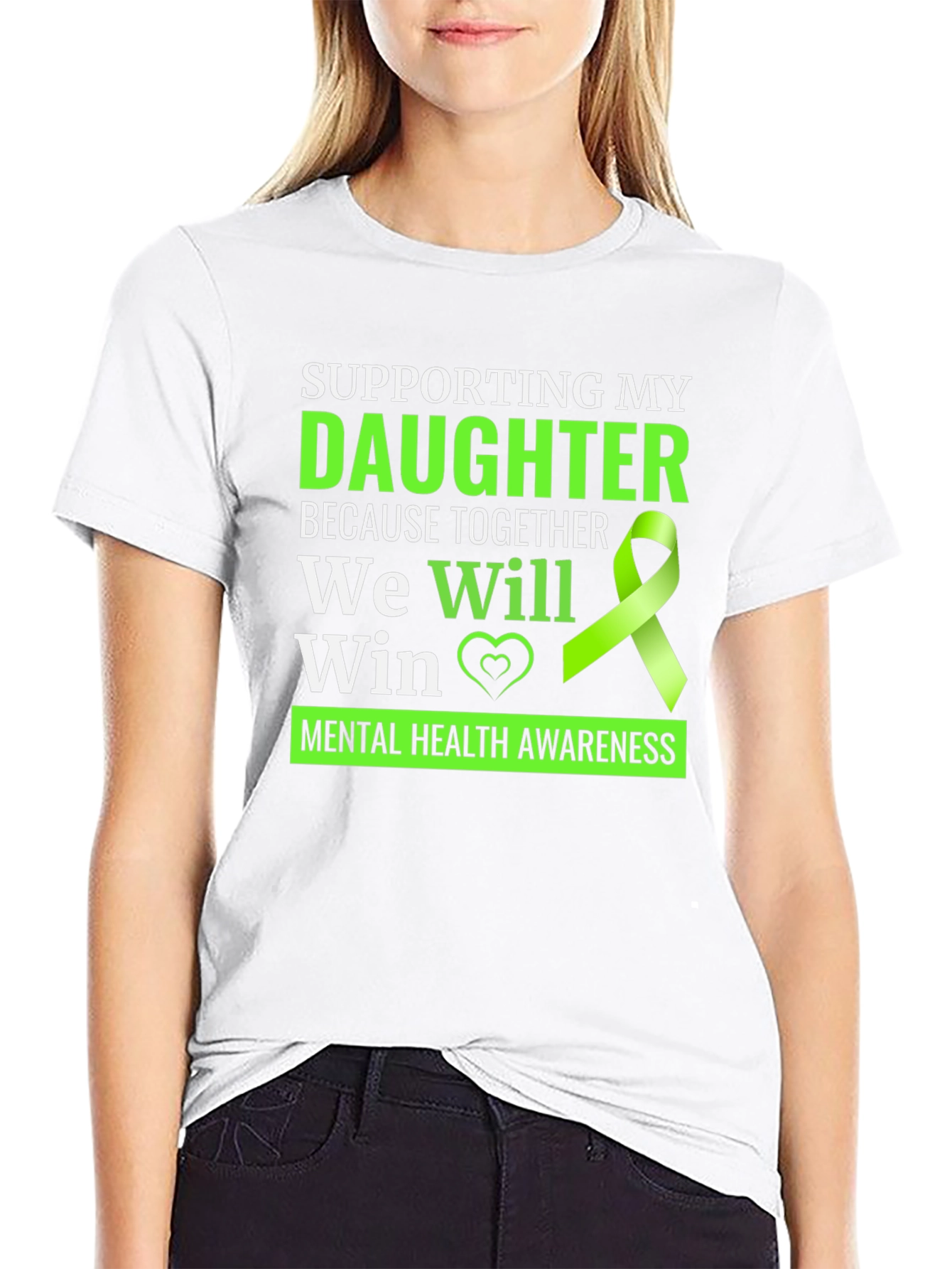 Black Mental Health Awareness T-Shirt - Supporting My Daughter view 9