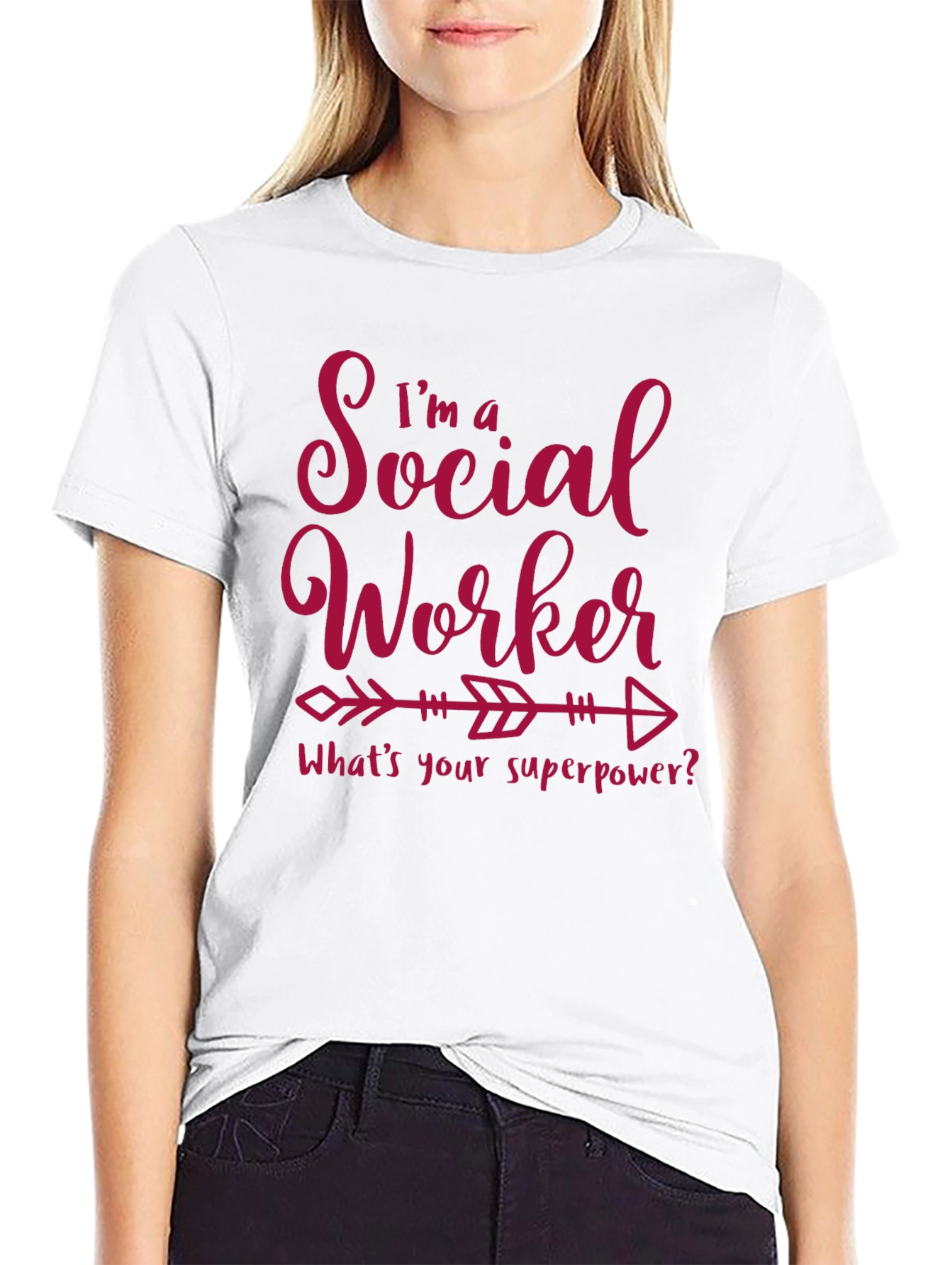 Black Social Worker Superpower Graphic Tee view 9
