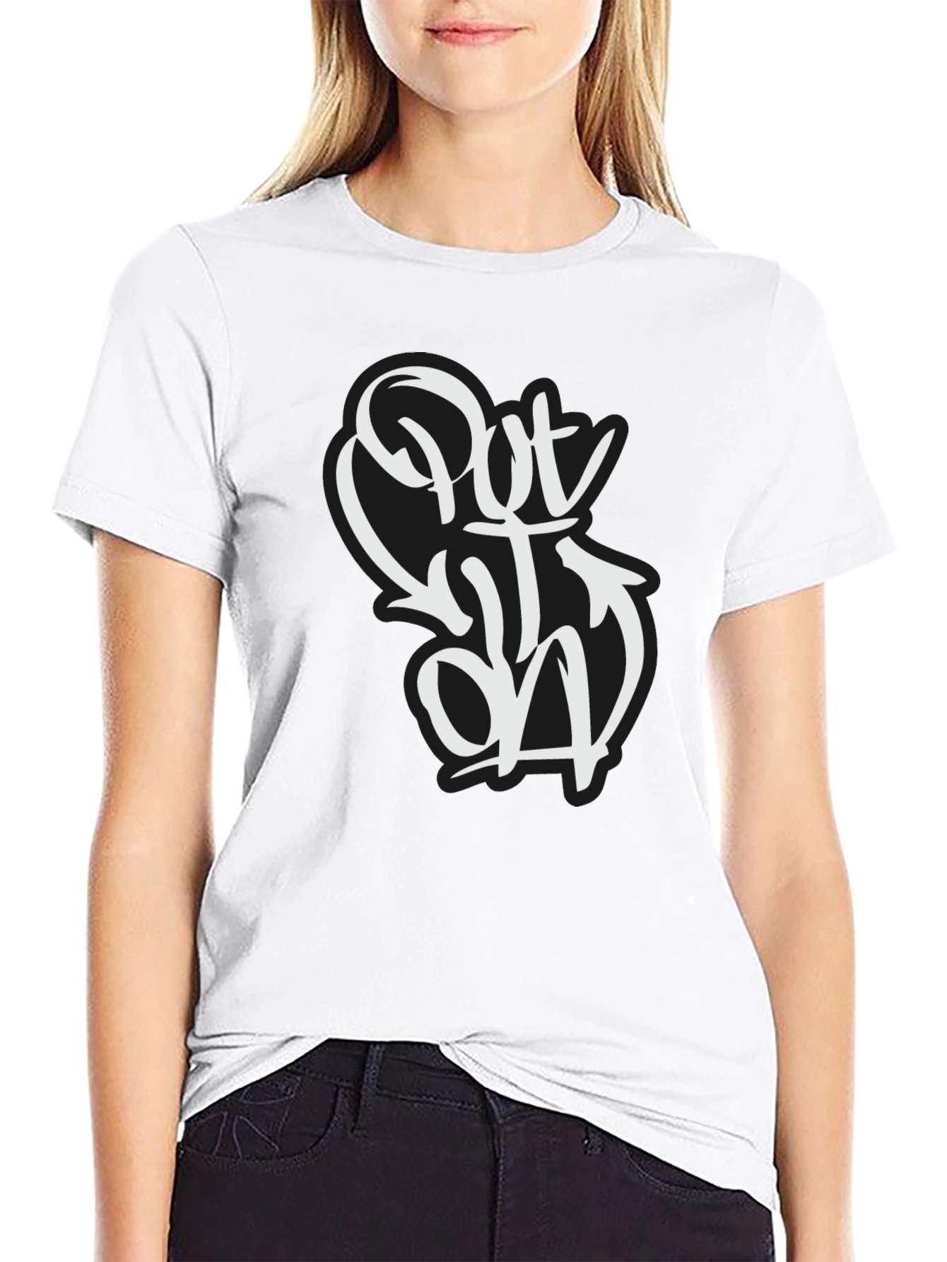 Black Put It On Black Graphic Tee - Urban Style view 9