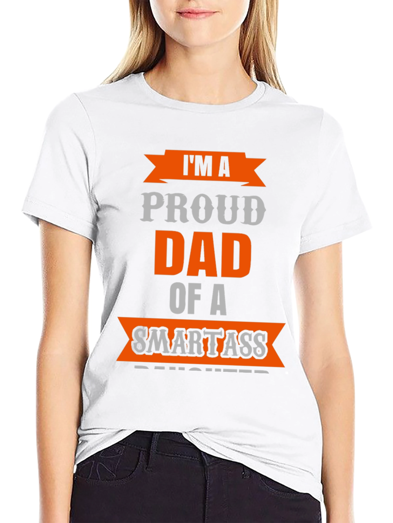 Black Proud Dad of a Smartass Daughter T-Shirt view 9
