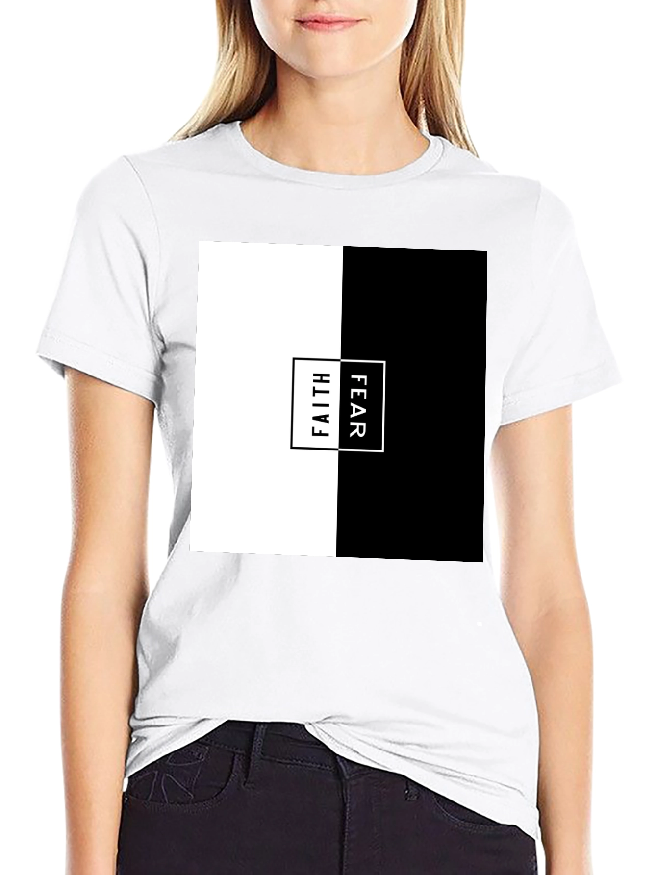 Black Faith Over Fear Graphic Tee - Mens Black T-Shirt view 9