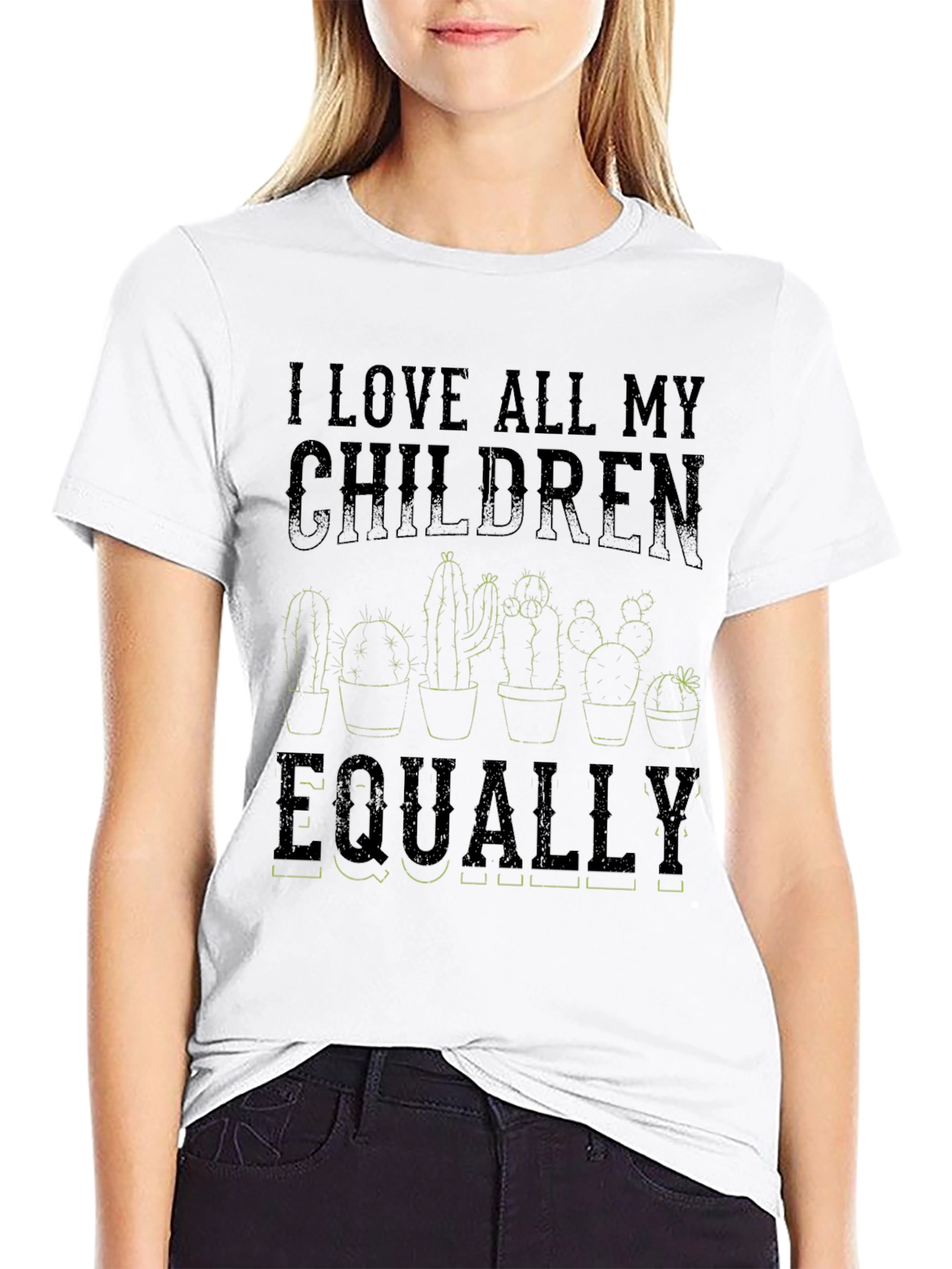 Black I Love All My Children Equally Cactus Graphic Tee view 9