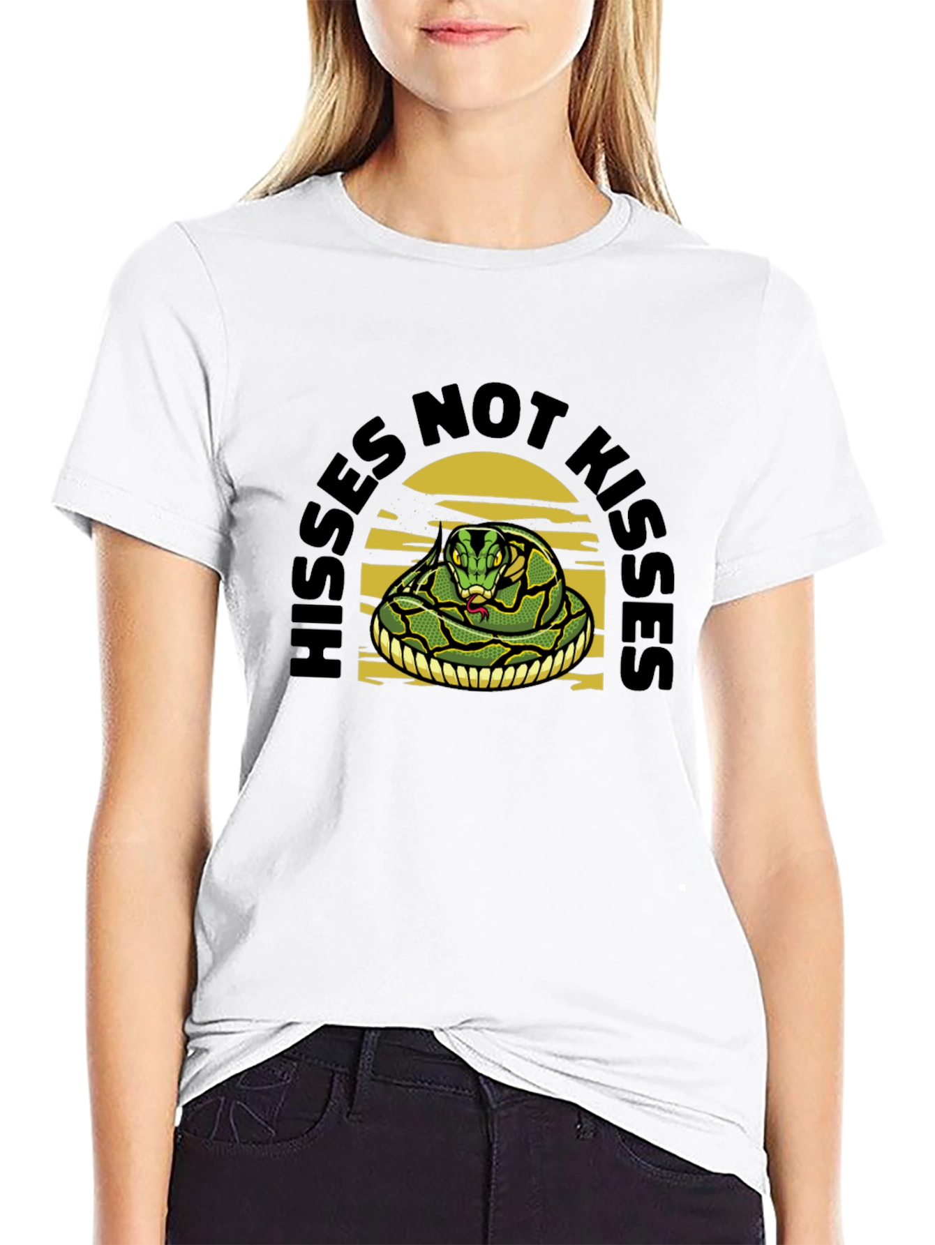 Black Hisses Not Kisses Snake Tee view 9