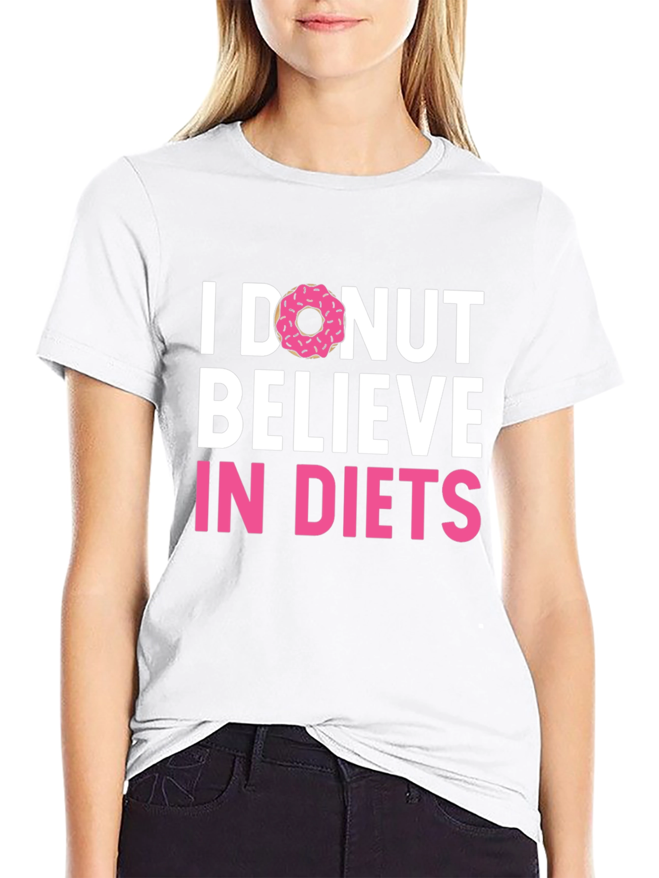 Black I Donut Believe in Diets Graphic T-Shirt view 9